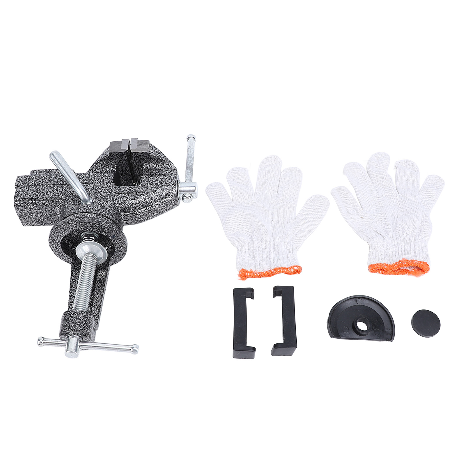 Schraubstock Zum Spannen Ohne Bohren, 60 Mm Backenbreite, 65 Mm Öffnung, 62 Mm Spanntisch, 360° Drehbarer Sockel, Für Garage, Heimwerkerprojekte Und Modellbau