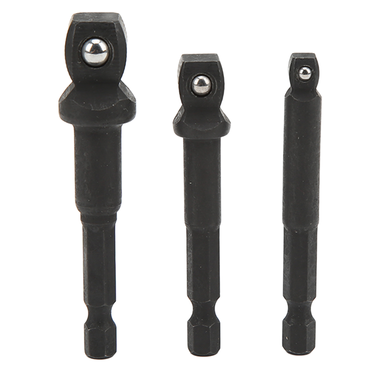 Set Mit 3 Steckschlüssel-adapterbits: 1/2", 3/8", 1/4", Sechskantschaft, Chrom-vanadium-stahl
