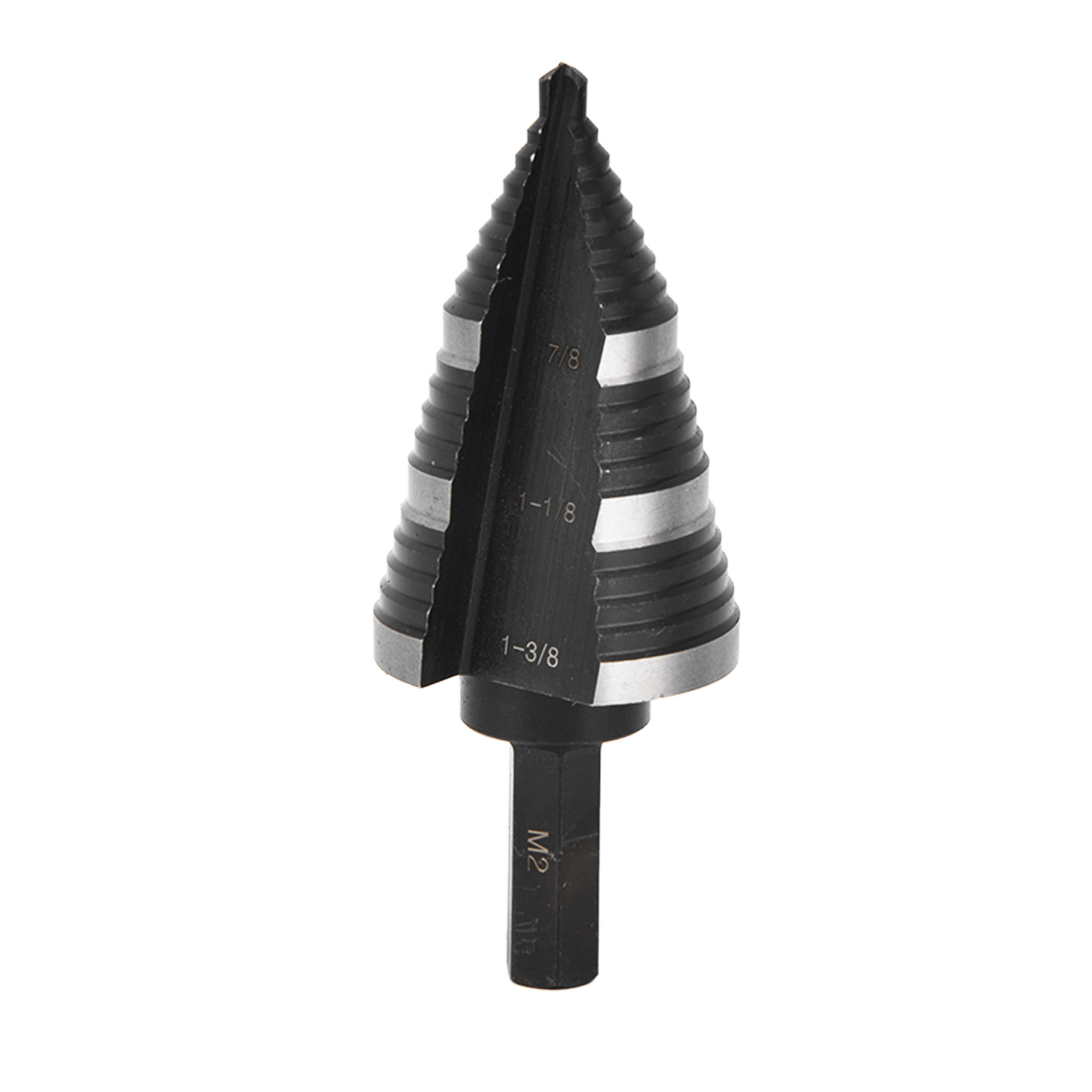 3/16" Bis 1-3/8" Hss-stufenkegelbohrer M2, Nitriert, Mit 3/8"-sechskantschaft