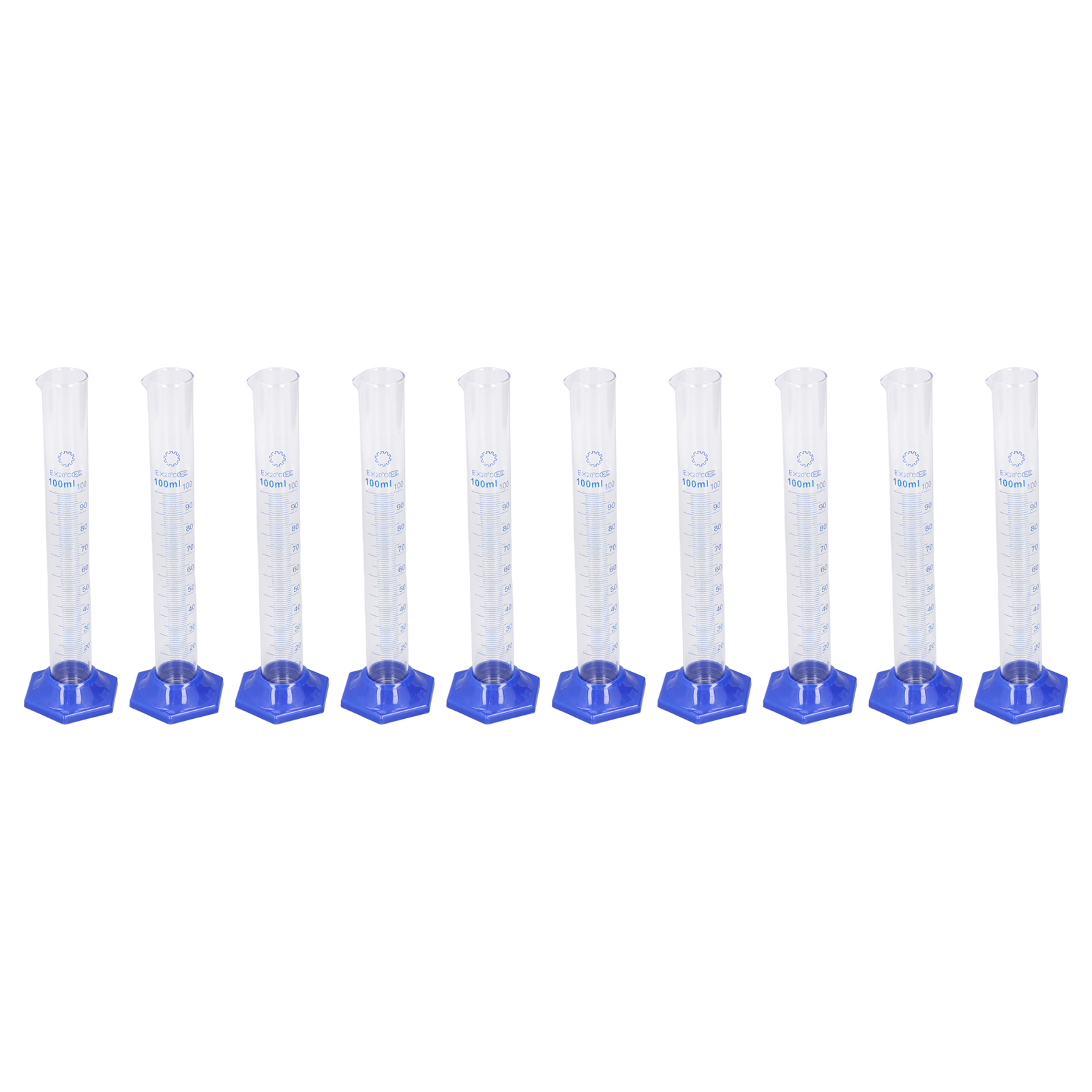 Set Mit 10 Graduierten Reagenzgläsern Aus Borosilikatglas, 100 Ml Fassungsvermögen, Großes Fassungsvermögen, Klare Gravur Für Labor Und Experimente