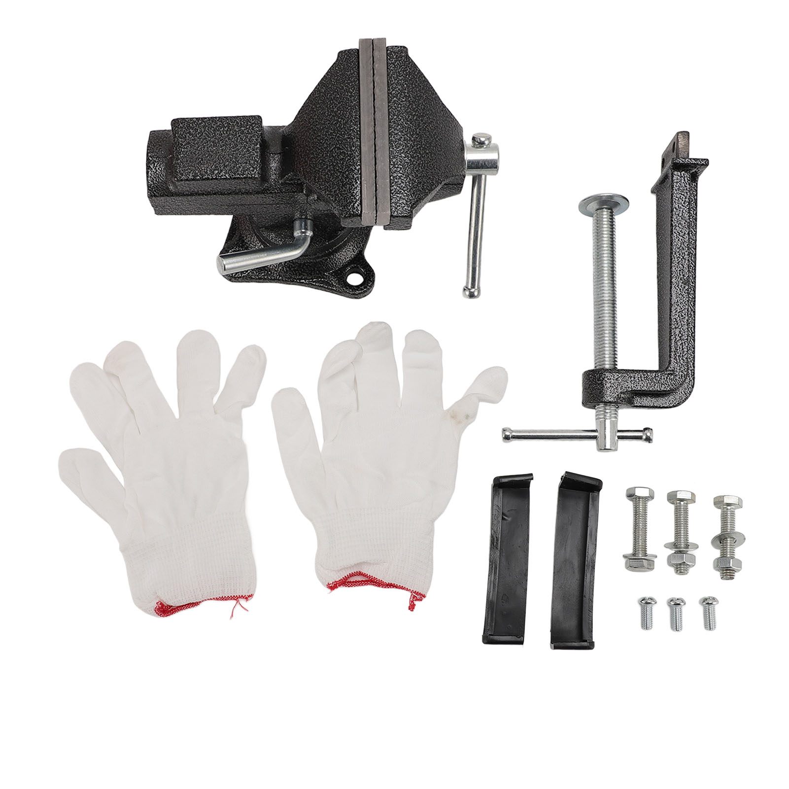 Hochleistungs-tischschraubstock 85 Mm (3,35 Zoll) Mit 360-grad-drehfuß Und 2,44-zoll-backen, Universalschraubstock Mit Verriegelungsmechanismus Für Tischkanten Und Tischplatten