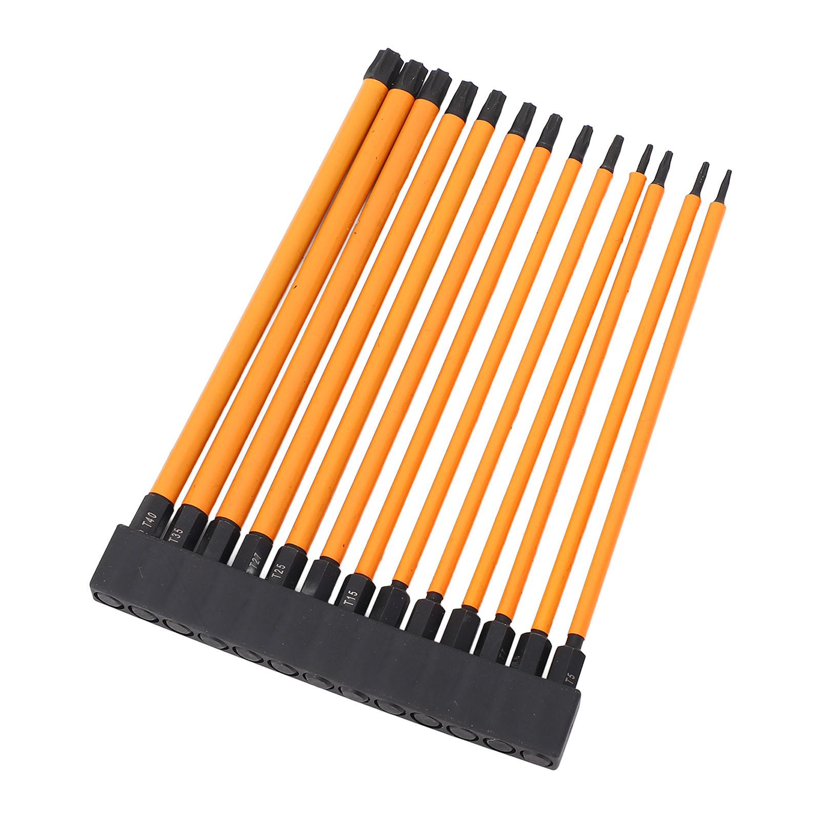 Set Mit 13 1/4"-innensechskant-schraubendreherbits Aus S2-legierungsstahl, Magnetisch, T5, T6, T7, T8, T9, T10, T15, T20, T25, T27, T30, T35, T40, 150 Mm, Mit Aufbewahrungshalter