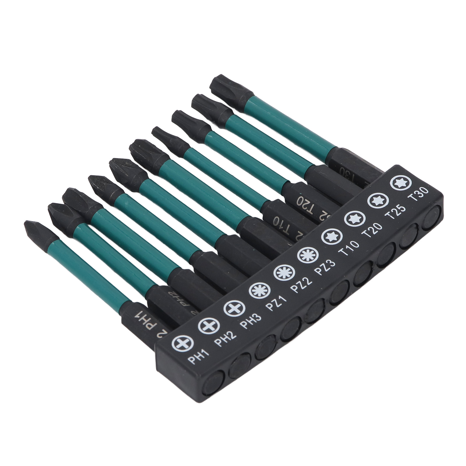 Set Mit 10 1/4"-sechskant-schraubendreherbits, S2-legierungsstahl, Schwarz Phosphatiert, Schlagfest