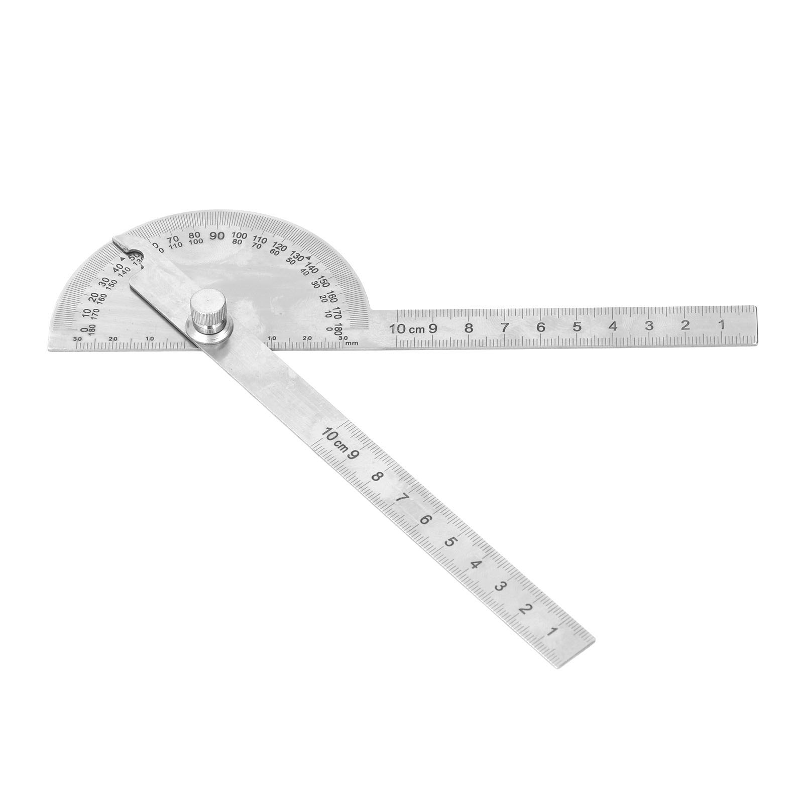 180-grad-winkelmesser Aus Edelstahl Mit Zwei Armen, 0–10 Cm Verstellbar, Für Holzbearbeitung Und Konstruktion