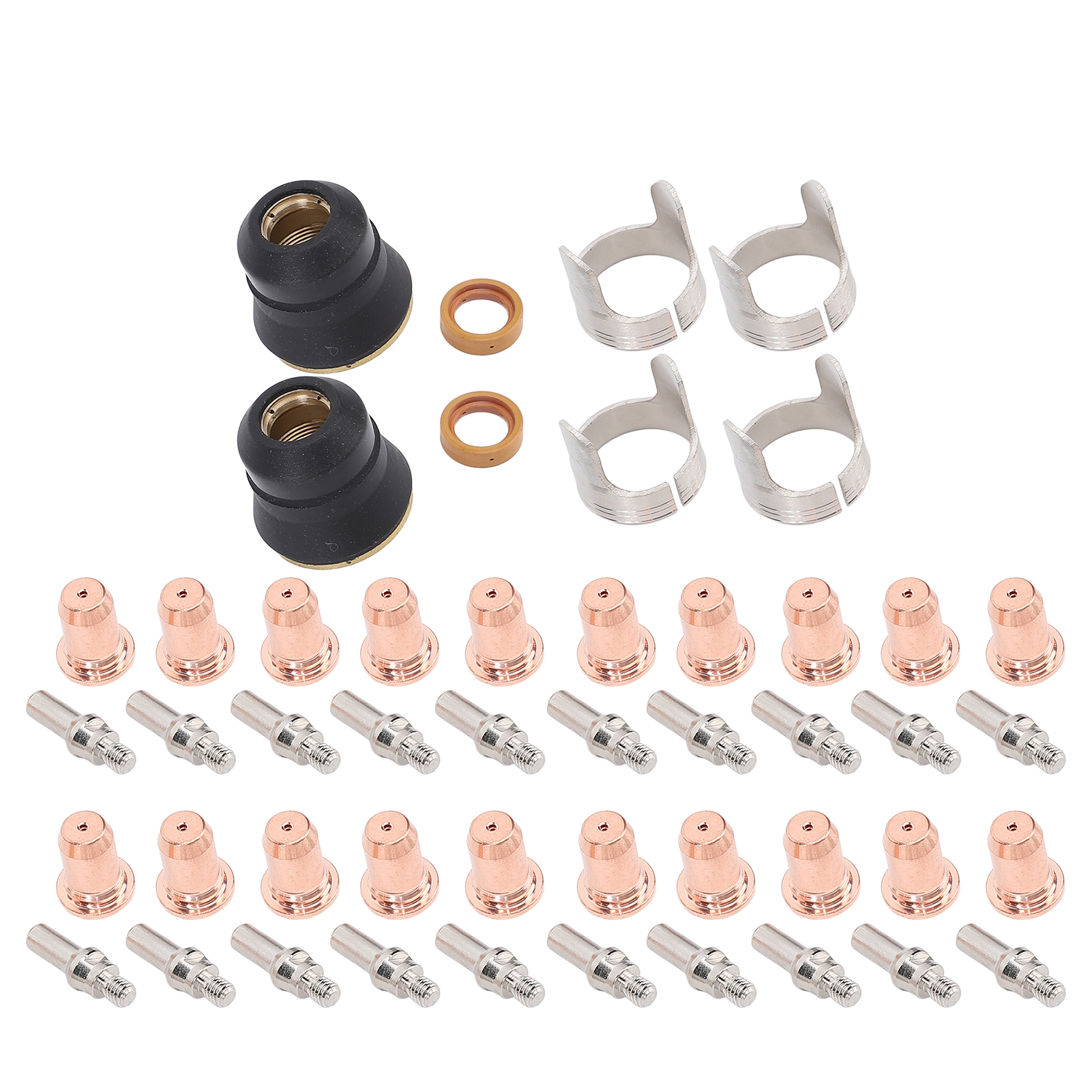 Set Mit 48 Verbrauchsmaterialien Für Ipt40-schneidbrenner: Elektroden, Tulpendüsen, Kalibrieranleitungen Für Cut 55ds Pro Und Cut 65ds