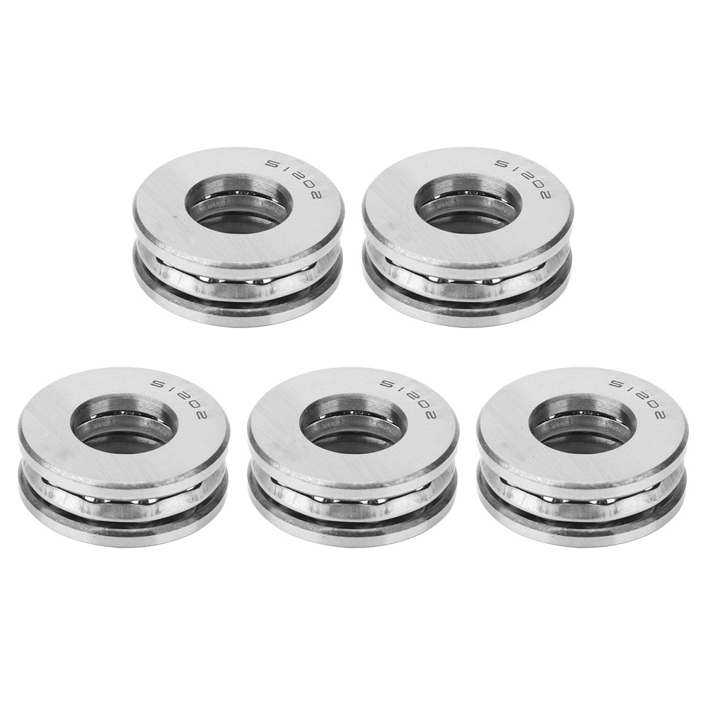 Satz Mit 5 Flachen Axial-kugellagern 51202 Aus Präzisionsstahl, Geräuscharm, Einreihig, Industriezubehör