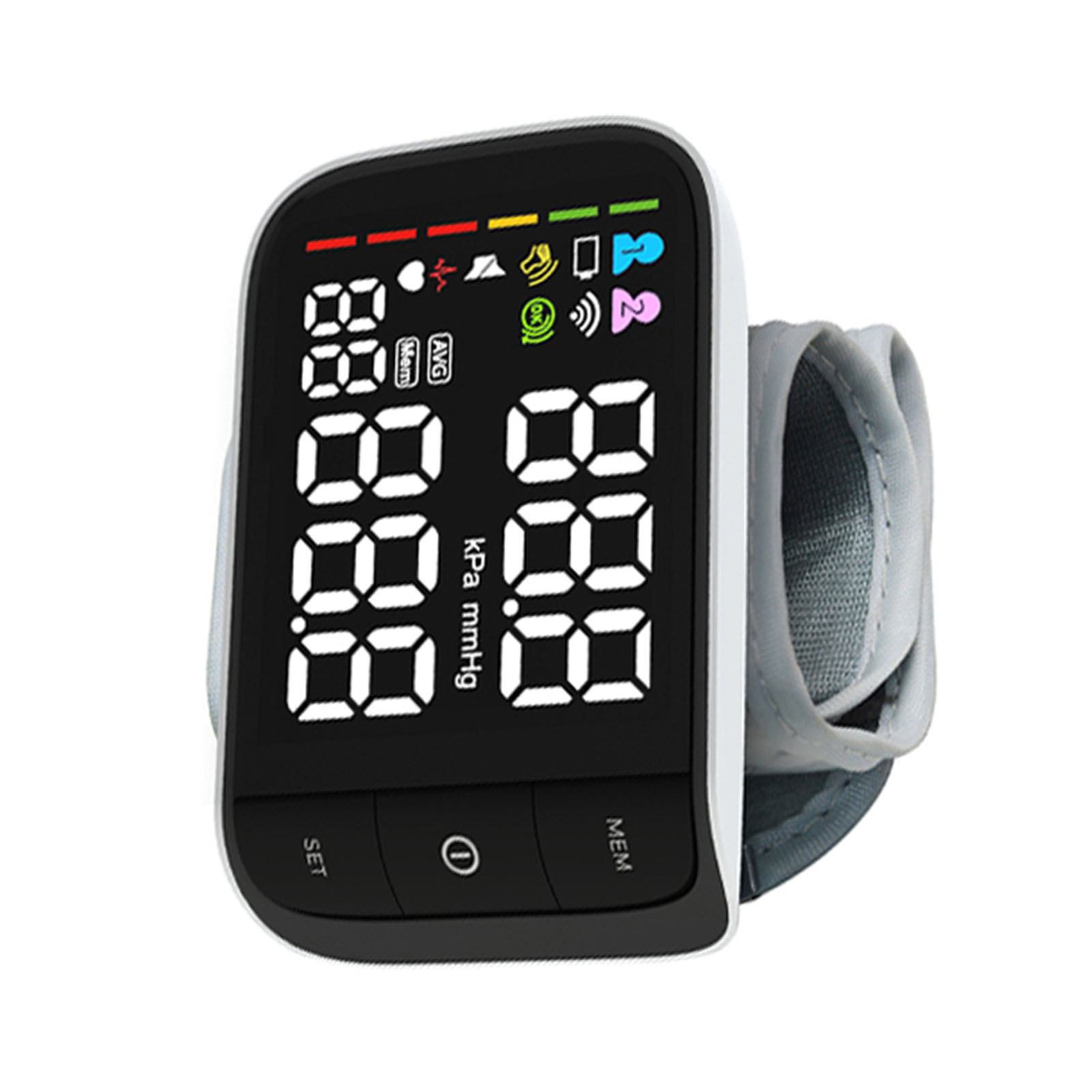 Tragbares Blutdruckmessgerät Für Das Handgelenk Mit Lcd-bildschirm, Verstellbarer Manschette (13,5–21,5 Cm), Digitalem Gerät Mit 2 X 120 Speicherplätzen Für Messwerte, Für Den Heimgebrauch
