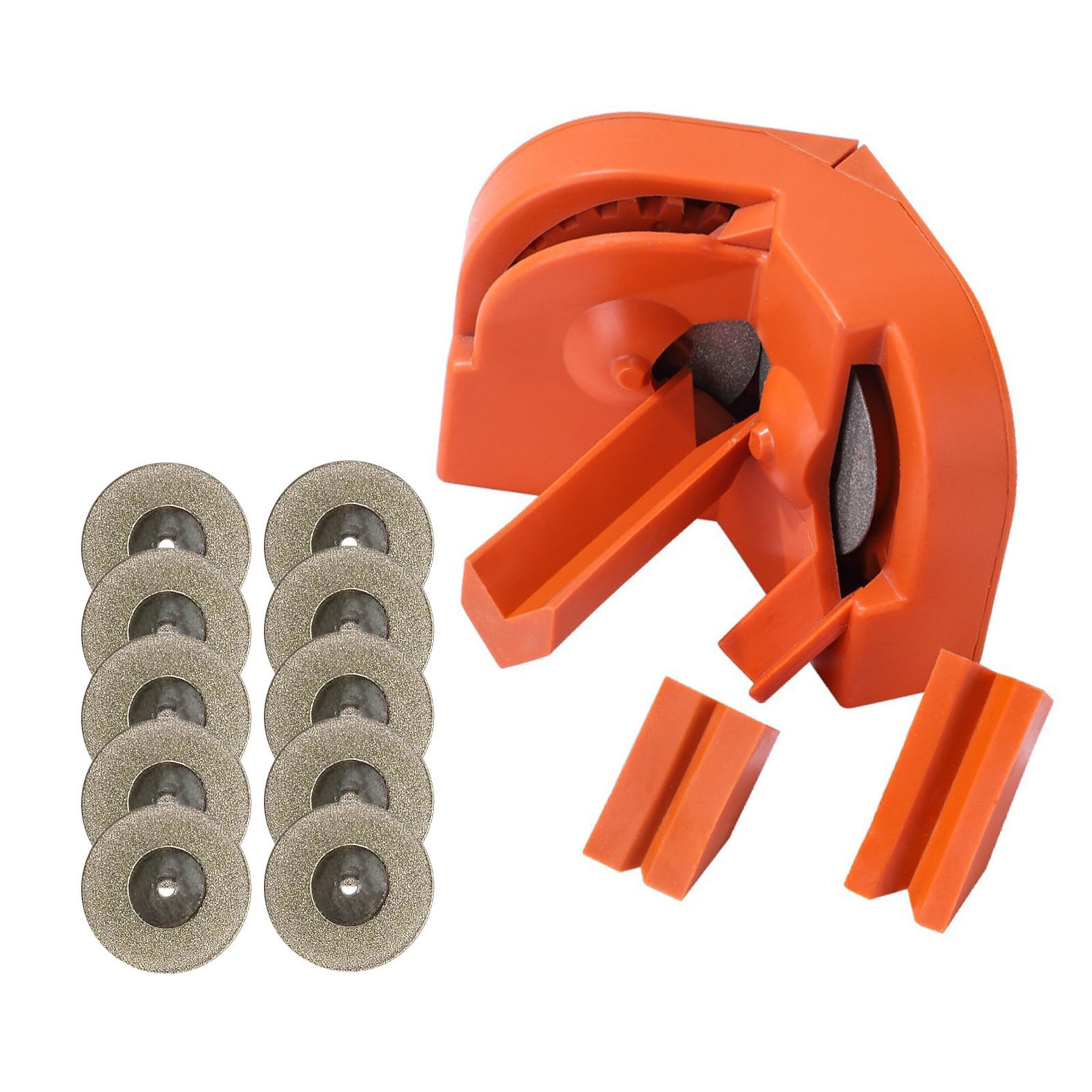 Bohrer-schärfset, Kompatibel Mit Abs-bohrern Für 2-16 Mm Bohrer, Mit 10 Diamantscheiben Und 3 Hilfswerkzeugen (orange)