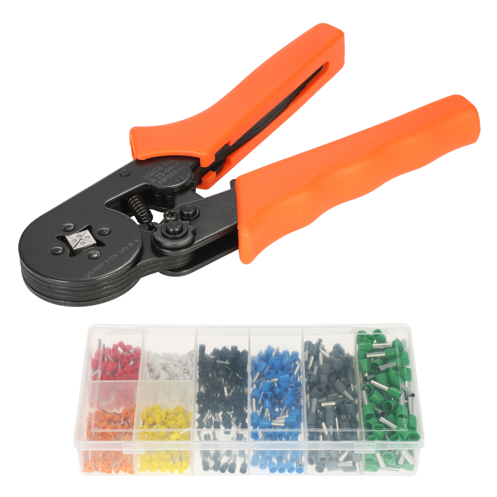 Professionelle Multifunktions-crimpzange Für Kabel Und Drähte, Inklusive 0,25–6,0 Mm²-spitzen Und 800 Isolierten Kupferklemmen, Kabelverbindern Und Einem Set Für Elektrische Leitungen Awg23-10.