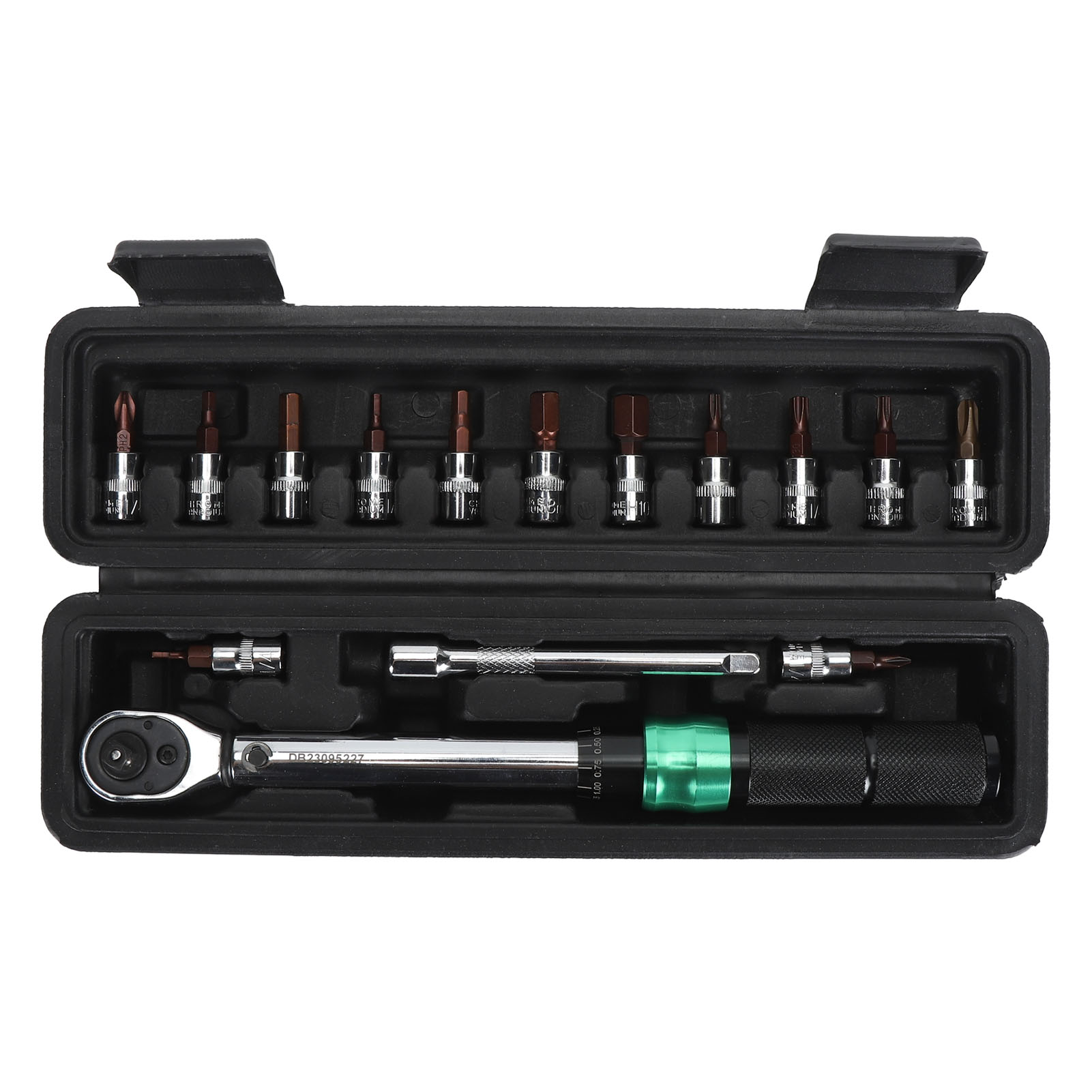 Set Mit 15 Multifunktions-drehmomentschlüsseln Aus Edelstahl, 1/4"-antrieb, 5–25 Nm, Schwarz