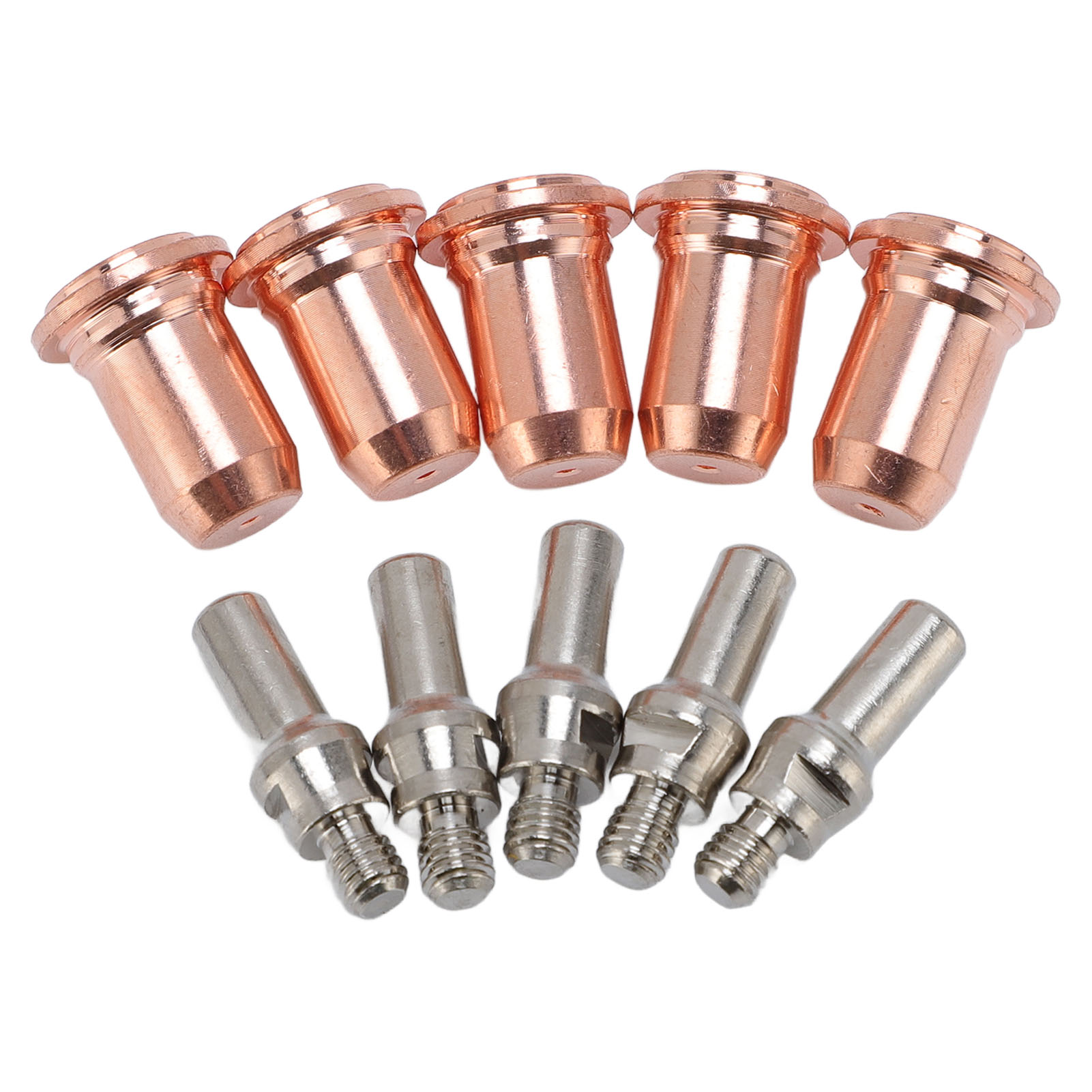 Set Mit 10 Verschleißteilen Für Schneidbrenner: 5 Elektroden Und 5 Düsen, Kompatibel Mit Cut-55ds Pro Und Cut-65ds, Aus Messing-zink-legierung