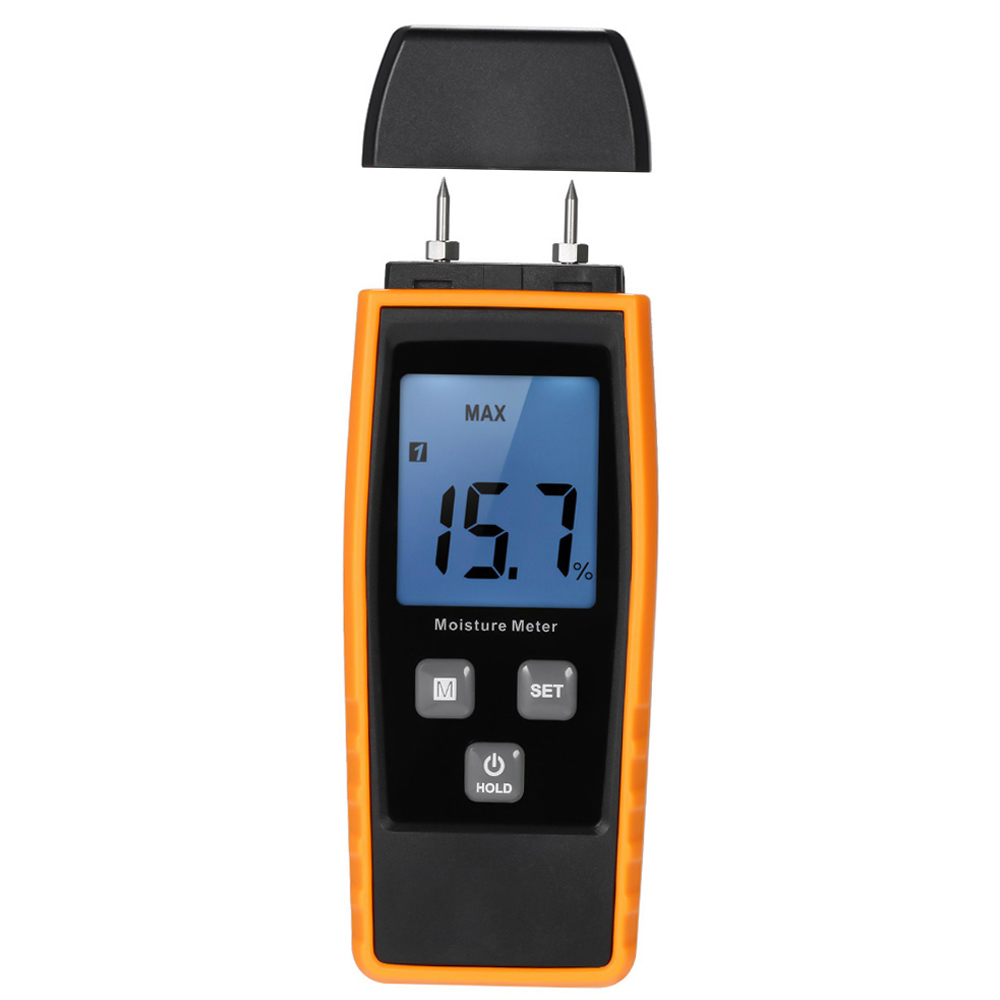 Tragbares, Kompaktes Digitales Lcd-feuchtigkeitsmessgerät Für Holz Und Baumaterialien, Gips, Ziegel, Mörtel, Beton, Mit 2 Sondenspitzen, 0-80 %