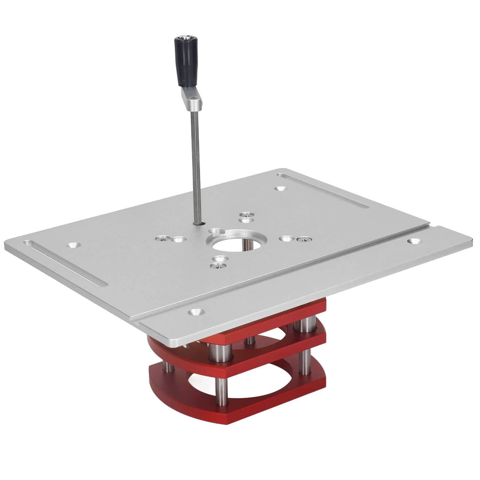 Manuelles Hebesystem Für Frästische Und Kreissägeneinsätze, Silberfarbenes Aluminium