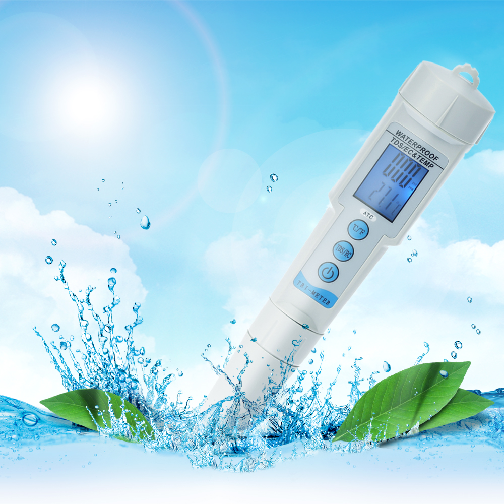 Kompakter, Professioneller, Wasserdichter 3-in-1-wasserqualitätstester In Stiftform – Ec-, Tds-, Temperatur- Und Ph-analysator Für Aquarien, Hydrokulturen Und Schwimmbäder