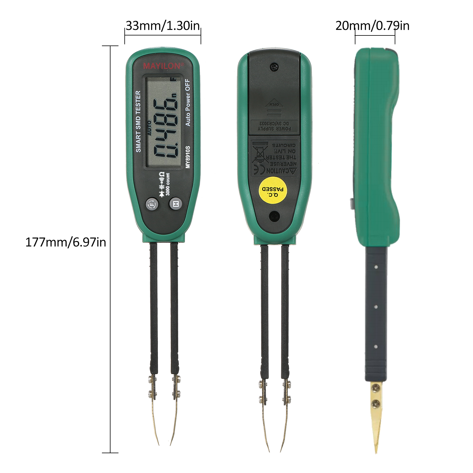 Mayilon My8910 Intelligente Smd-prüfzange, Widerstands-/kondensator-stiftmessgerät, 30mω 30mf Zähler, 3000 Counts Digitales Lcd-multifunktionstestgerät Für Widerstand/kapazität/dioden/durchgang
