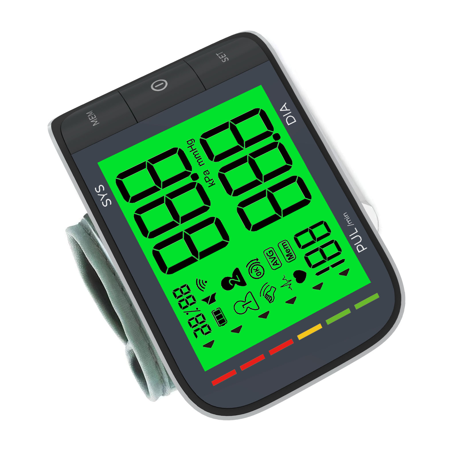 Blutdruckmessgerät Für Das Handgelenk Mit Verstellbarer Manschette Und Großem Digitalem Lcd-display Für Zuhause Und Unterwegs