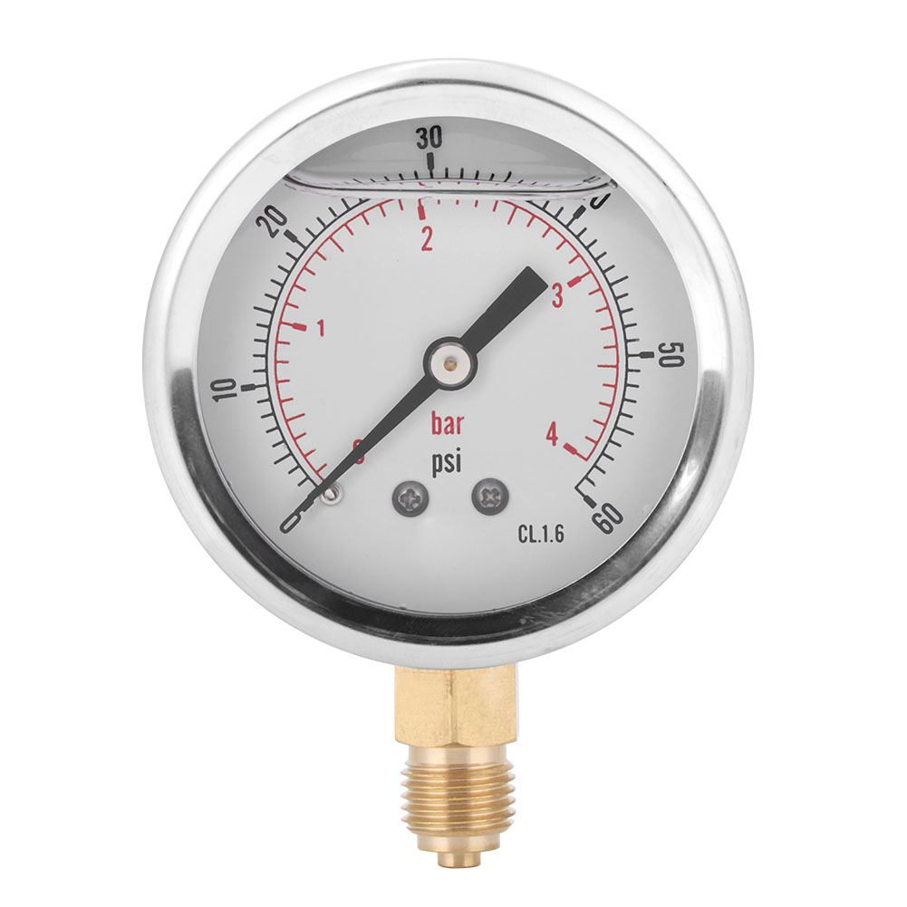Ts Pgg604-4bar Ölgefülltes Radialmanometer, 1/4bsp Y60 Edelstahl Messing Ø68mm Für Maschinen