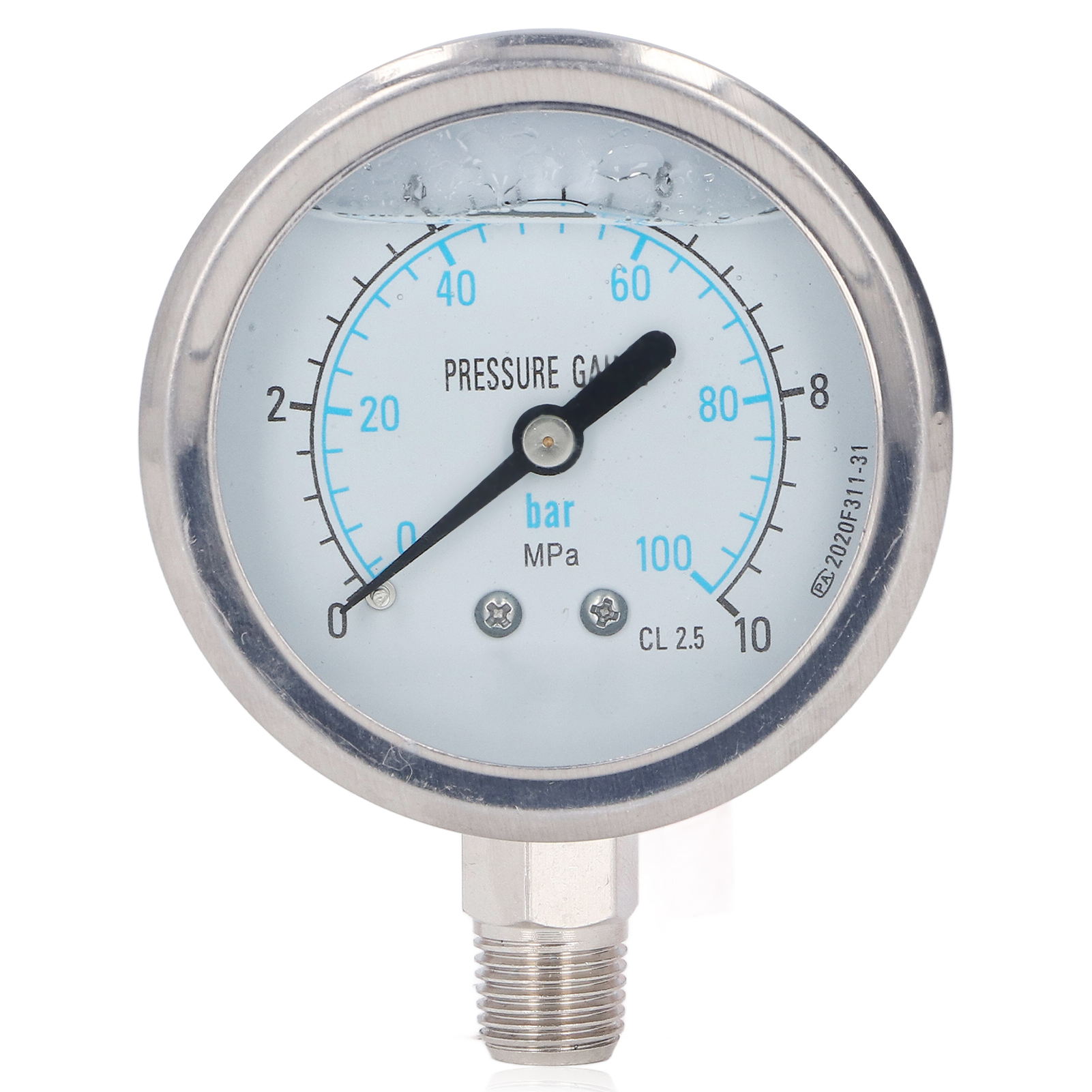 1/4-zoll-npt-edelstahl-manometer Für Öl, Wasser, Vakuum, Industrie- Und Haushaltsdruck 0–10 Mpa Yn-60