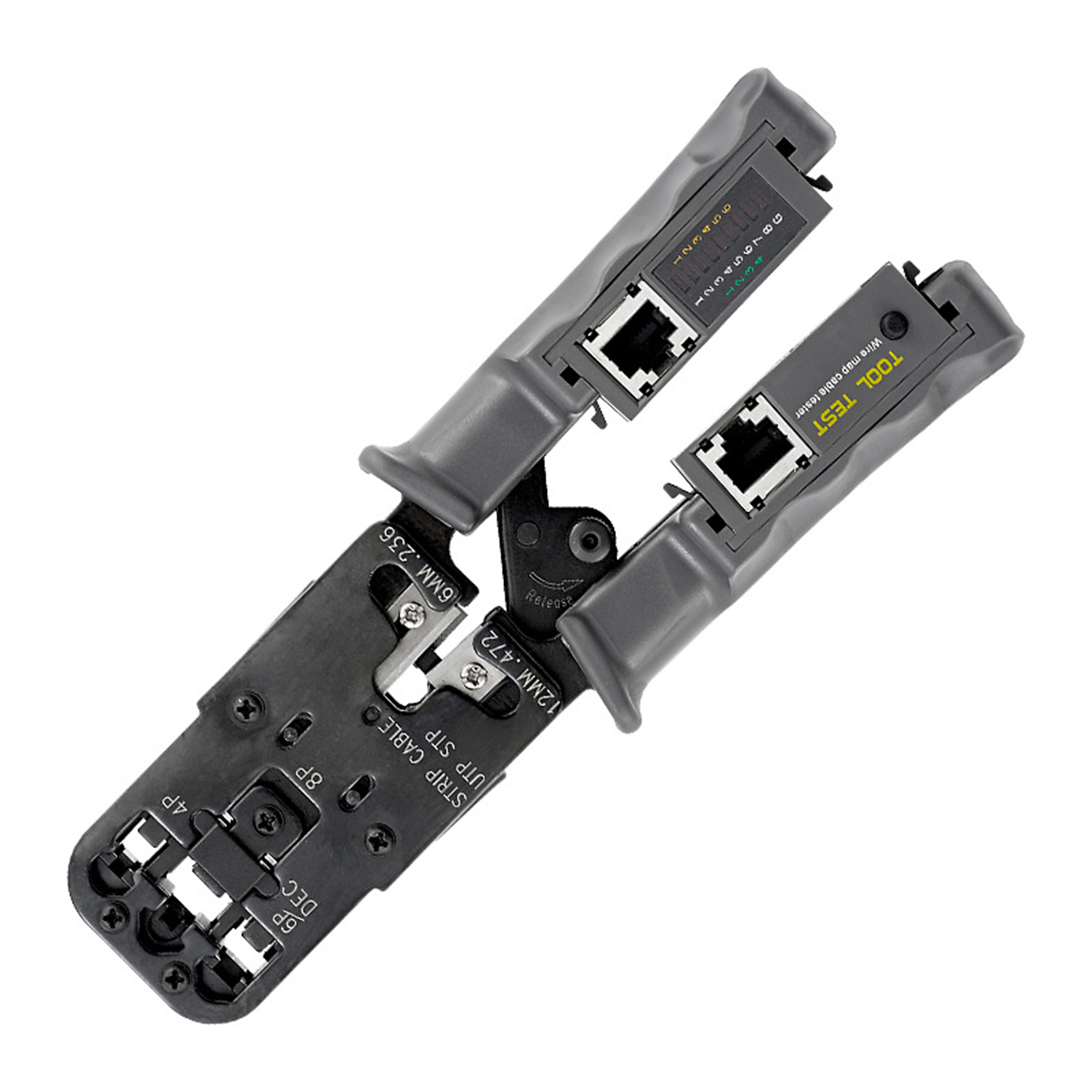 Ratschen-crimpzange Mit Led-tester, 4-in-1 Multifunktions-abisolierzange, -schneider Und -tester, Zum Crimpen Von 8p-, 6p- Und 4p-netzwerkleitungen, Telefonleitungen, Utp- Und Stp-kabeln, Elektrikerwe