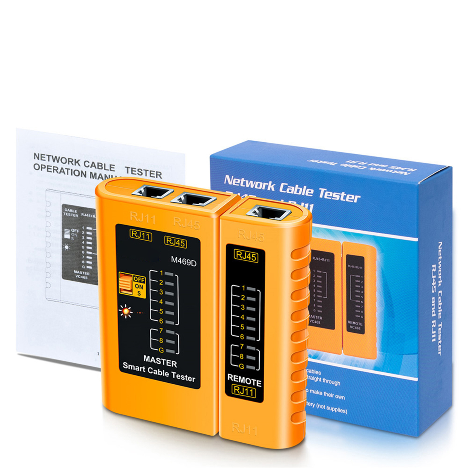 Aneng M469d Netzwerkkabeltester Und Pairing-gerät Für Rj11- Und Rj45-telefonleitungen Mit Led-anzeige, Ein-/ausschaltprüfung / Geschirmte Netzwerkkabel / Langstreckentest