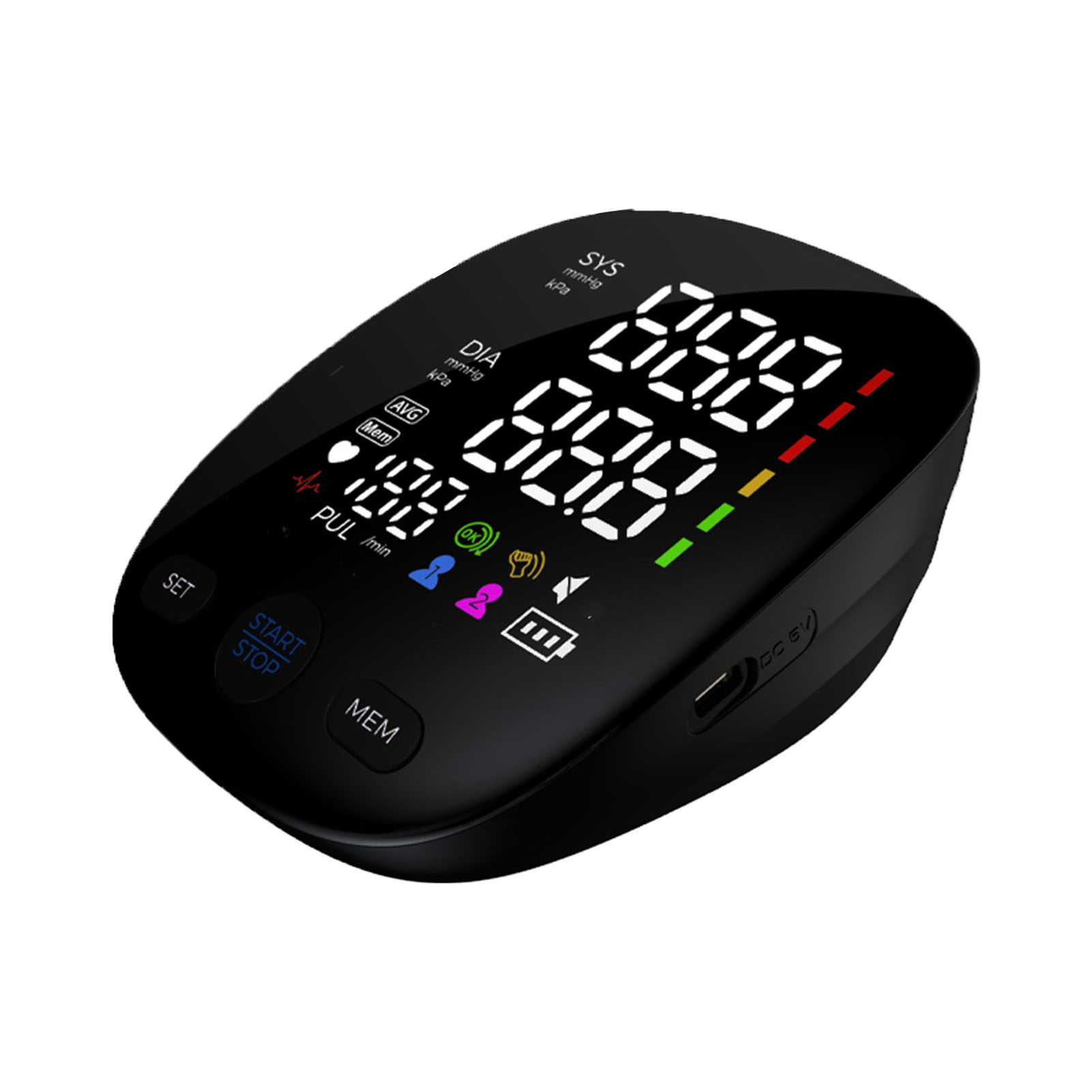 Blutdruckmessgerät Für Den Oberarm, Digitales Lcd-display, 2 Benutzer, 120 Speicherplätze, Blutdruckmanschette