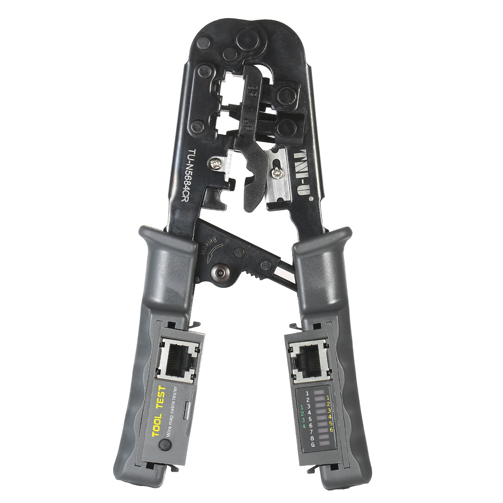 Tni-u Tu-n5684cr 2-in-1 Crimpzange Und Drahttester Rj11 Rj12 Rj45 Kabelcrimper, Abisolierer, Schneidgerät, Kabeltester