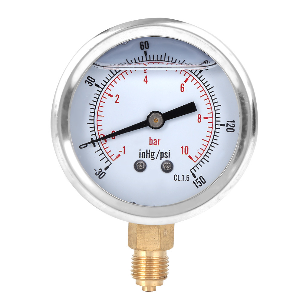 Ts Pggz604-10bar 1/4bsp Y60 Ölgefülltes Radial-vakuummanometer, Edelstahl, 68 Mm