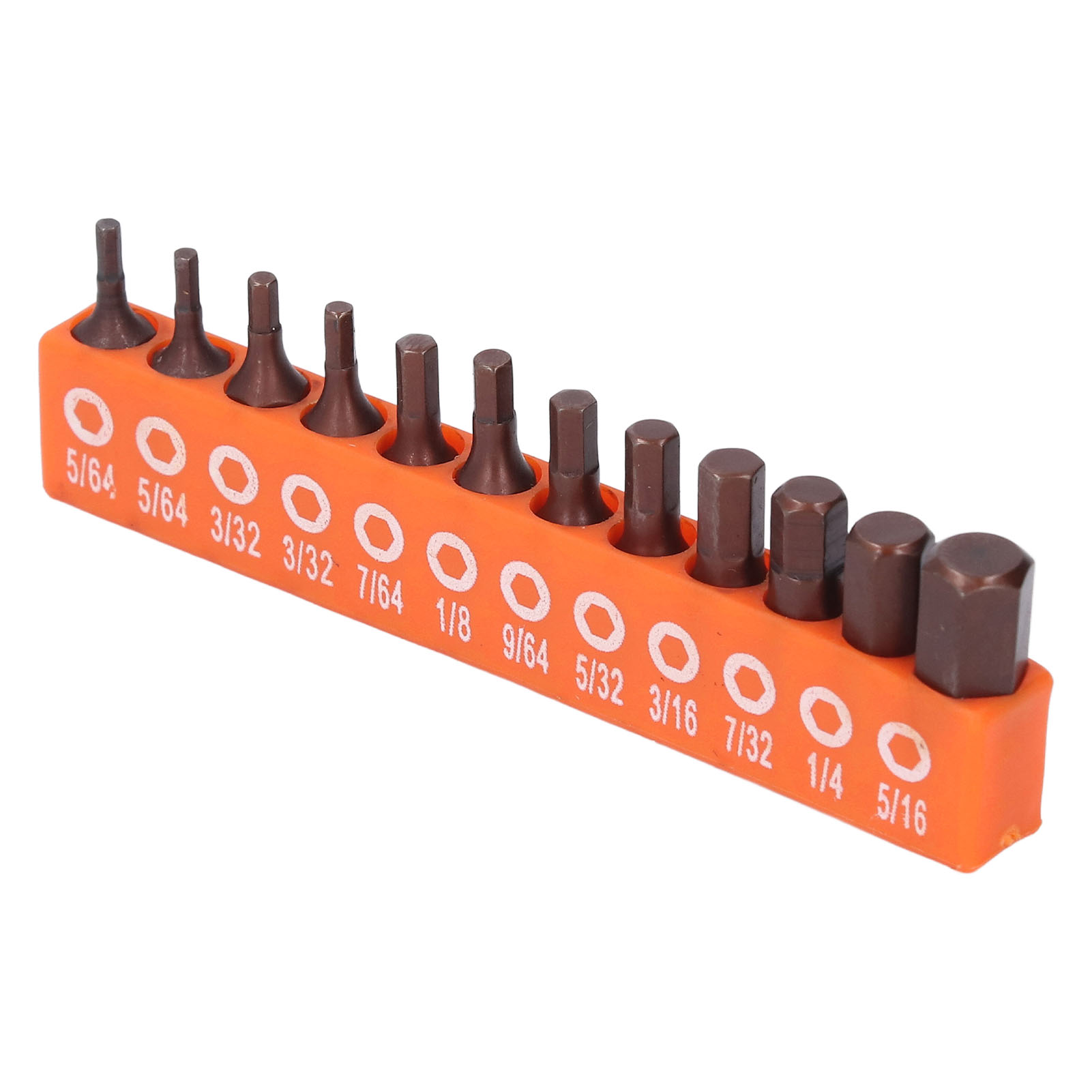 Set Mit 12 Sechskant-bits (1/4 Zoll Schaft, Zoll) Für Bohrschrauber, S2-legierungsstahl, 25 Mm, Mit Aufbewahrungshalterung