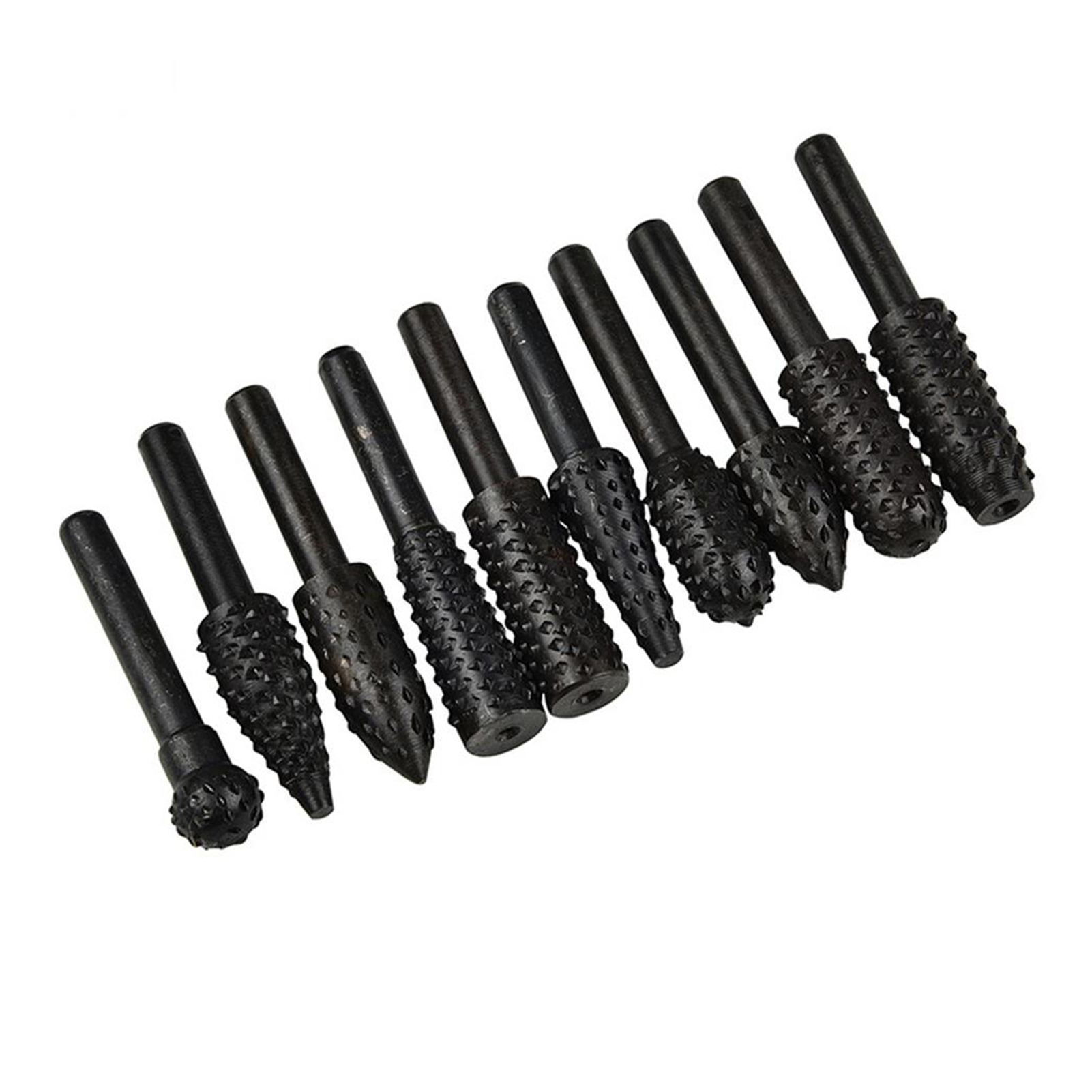 Satz Mit 10 Rotationsfrässcheiben Mit 6,3 Mm (1/4") Rundschaft Zum Gravieren Von Holz Und Nichteisenmetallen, 45 Geschwärzter Stahl