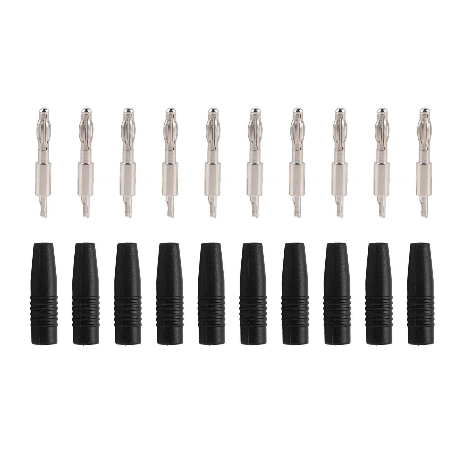 Packung Mit 10 Bananensteckern (4 Mm, 22.040) Aus Rotem Kupfer Und Pvc, Abnehmbarer Stecker Für Multimeter, Lautsprecher Und Audiogeräte