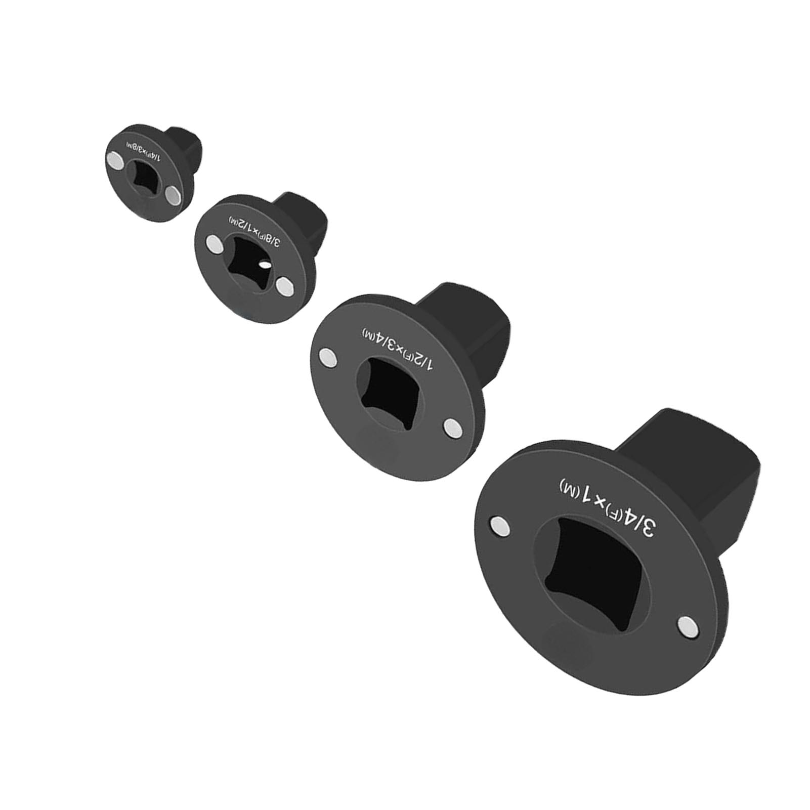 Set Mit 4 Flachen Edelstahl-steckschlüsseladaptern: 1" X 3/4", 3/4" X 1/2", 1/2" X 3/8", 3/8" X 1/4