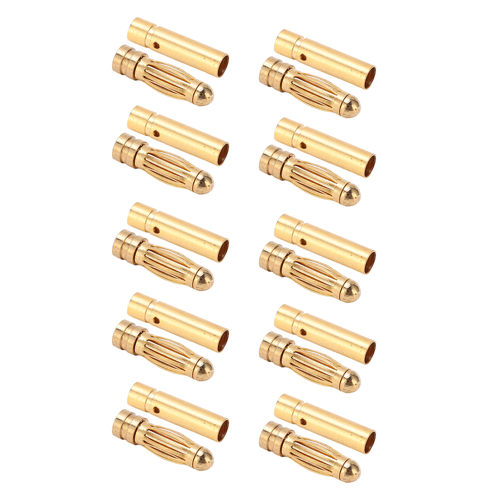 3-mm-bananenstecker Aus Metall, Stecker Und Buchse, Vergoldetes Kupfer, Modelle 12.031 Und 12.030, Für Modellautos, Modellflugzeuge, Messinstrumente, Losgröße: 10 Stecker Und 10 Buchsen