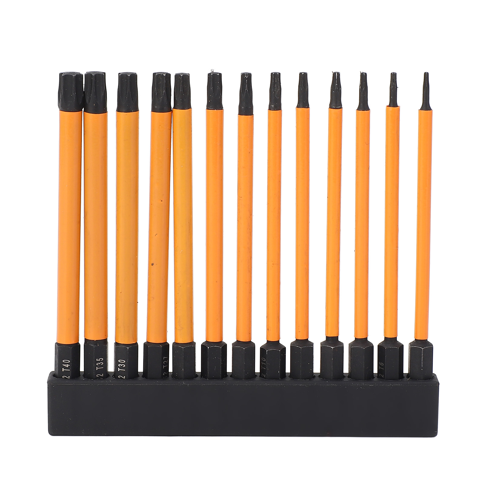 Set Mit 13 100-mm-sternschraubendreherbits T5–t40, 1/4"-sechskantschaft, S2-legierungsstahl, Inklusive Aufbewahrungshalter
