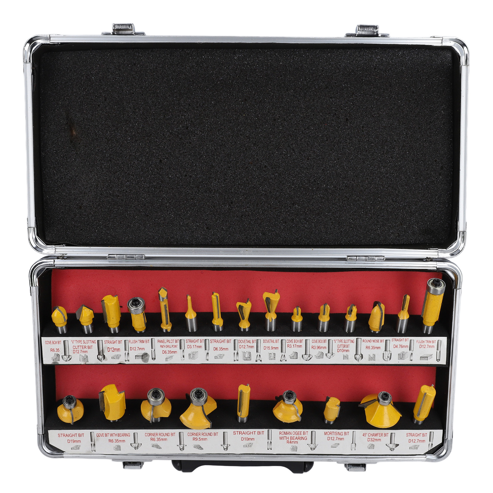 Set Mit 24 Fräsern Mit 8-mm-schaft, Holzgravurset Zum Fasen, Nuten Und Bündigfräsen