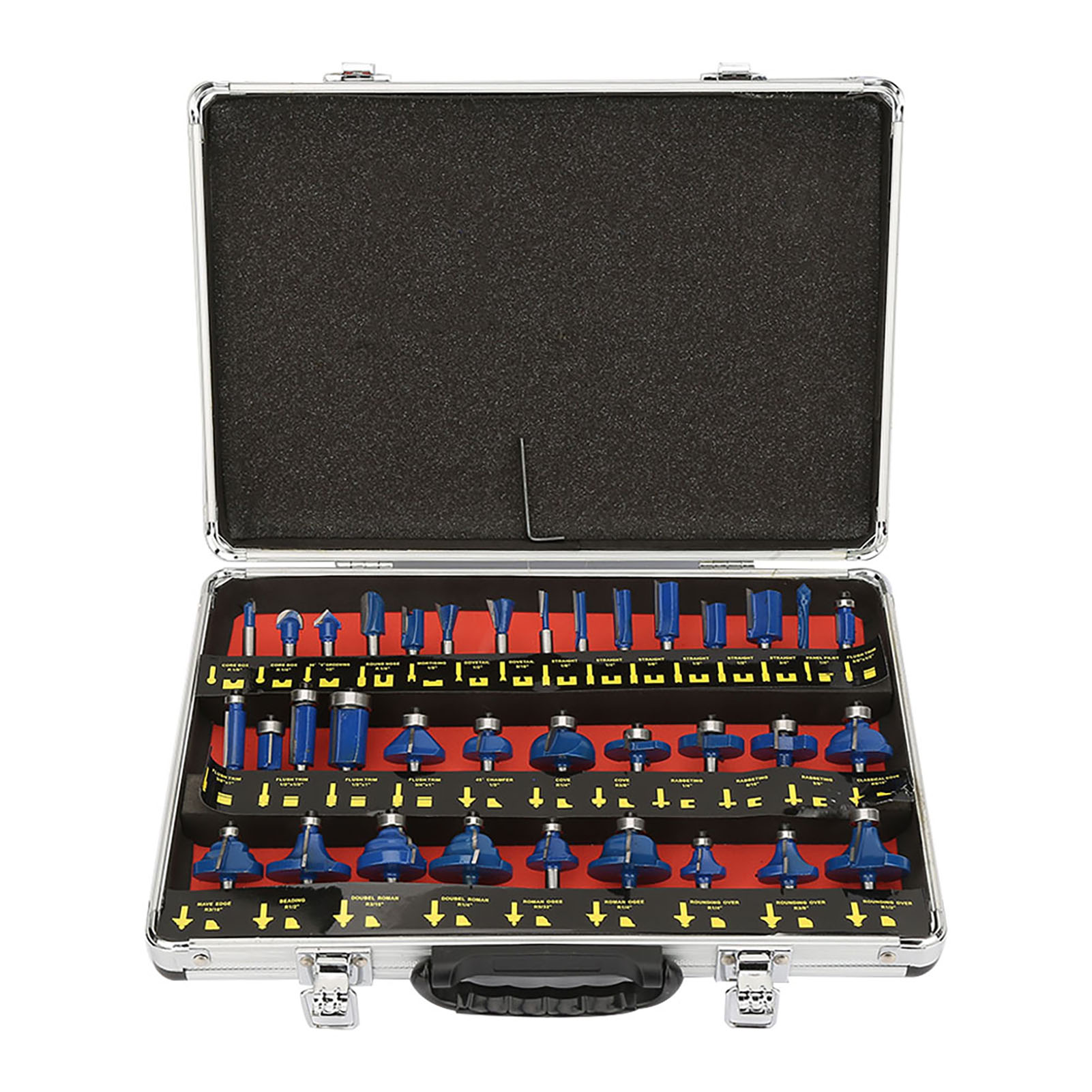 Set Mit 35 Professionellen 1/4"-schaft-holzfräsern Aus Wolframkarbid