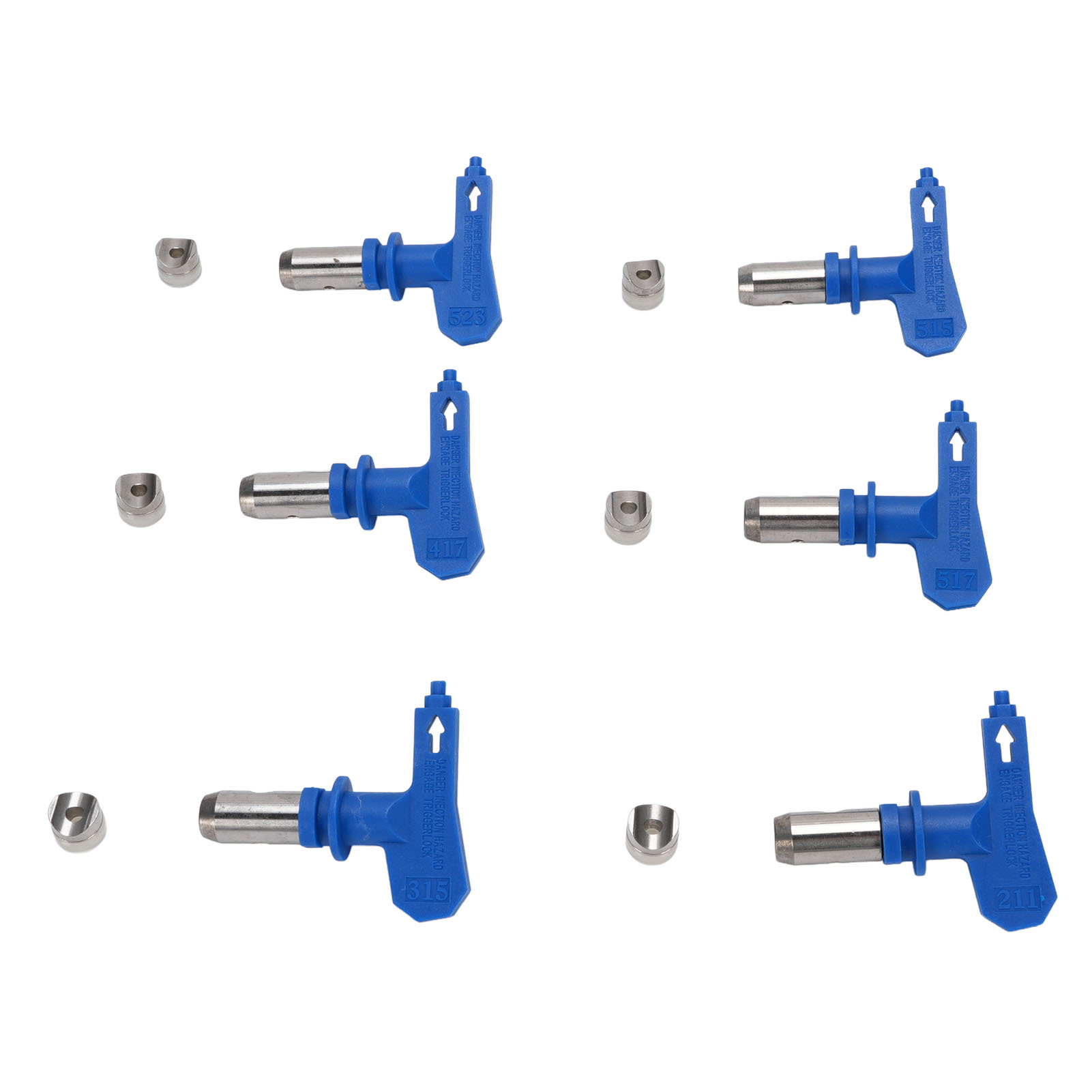 Set Mit 6 Blauen Airless-spritzdüsen 211 315 417 515 517 523 Zum Streichen Von Gebäuden Und Häusern