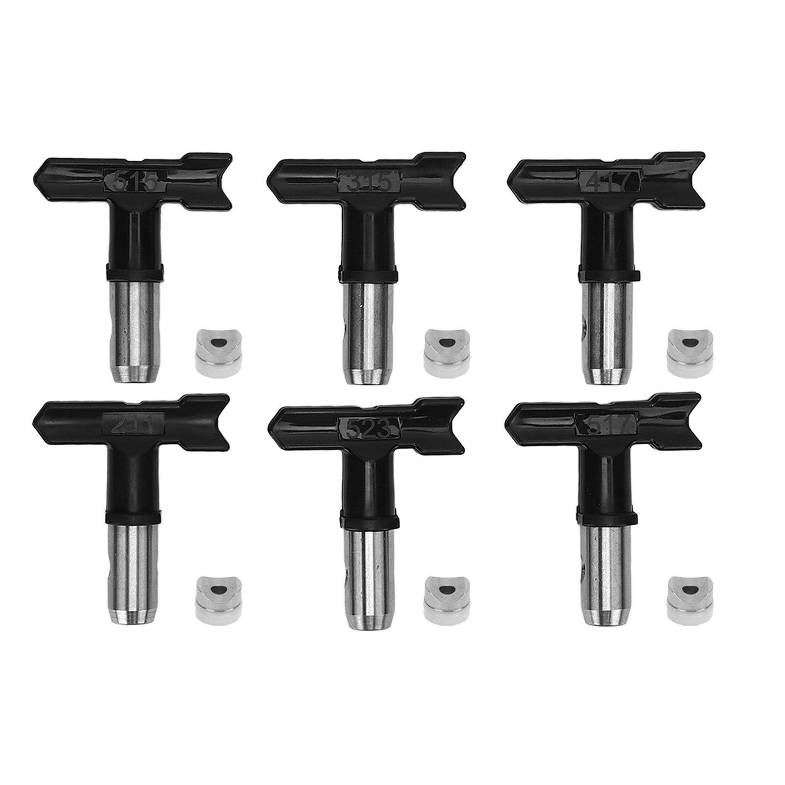 Set Mit 6 Düsen Für Airless-farbspritzgeräte 211 315 417 515 517 523 Mit 6 Filtern Und 2 Düsenhaltern