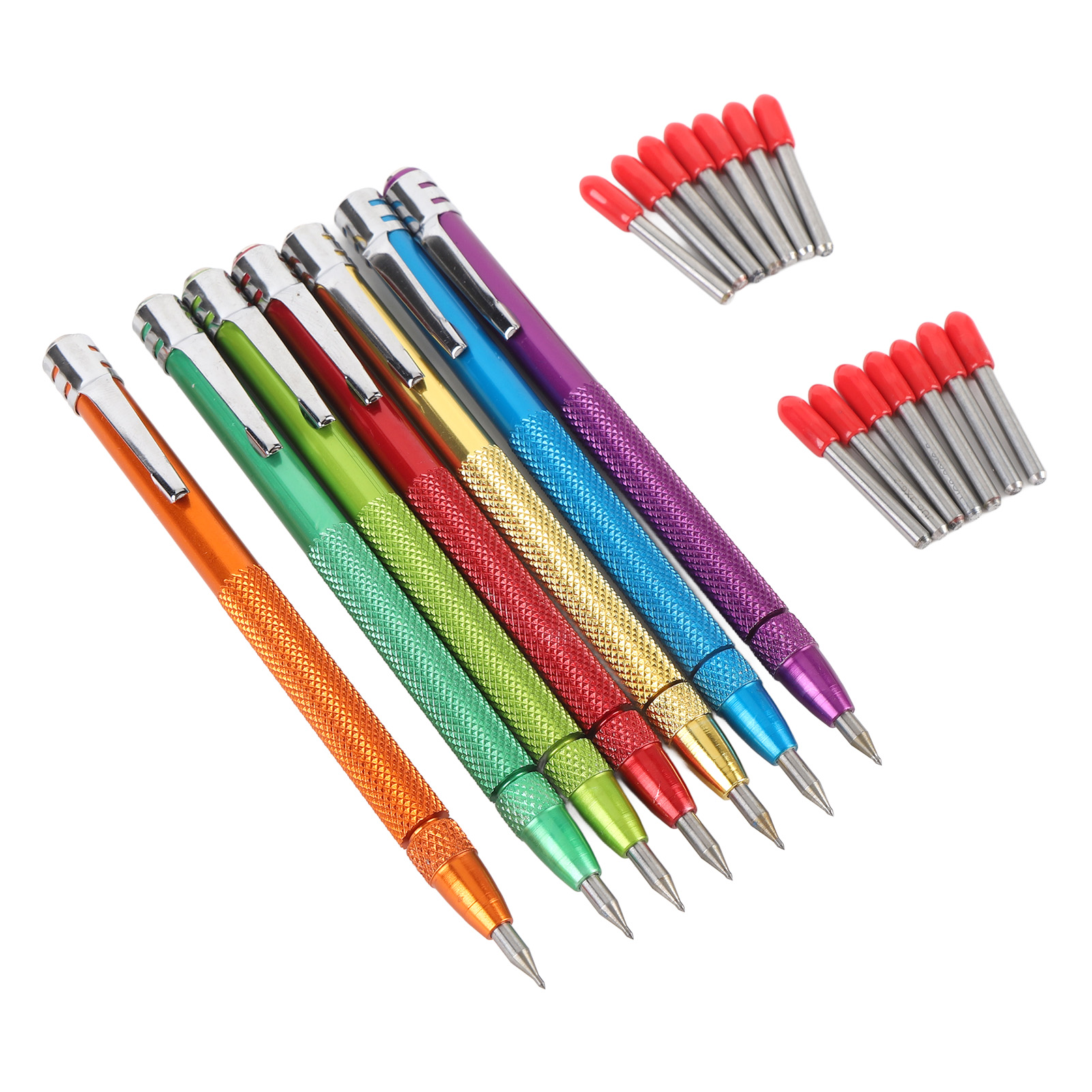 Set Mit 7 Gravierstiften Aus Wolframstahl Mit Magnetischen Hartmetallspitzen Und 14 Minen Für Keramik, Glas, Marmor Und Stein