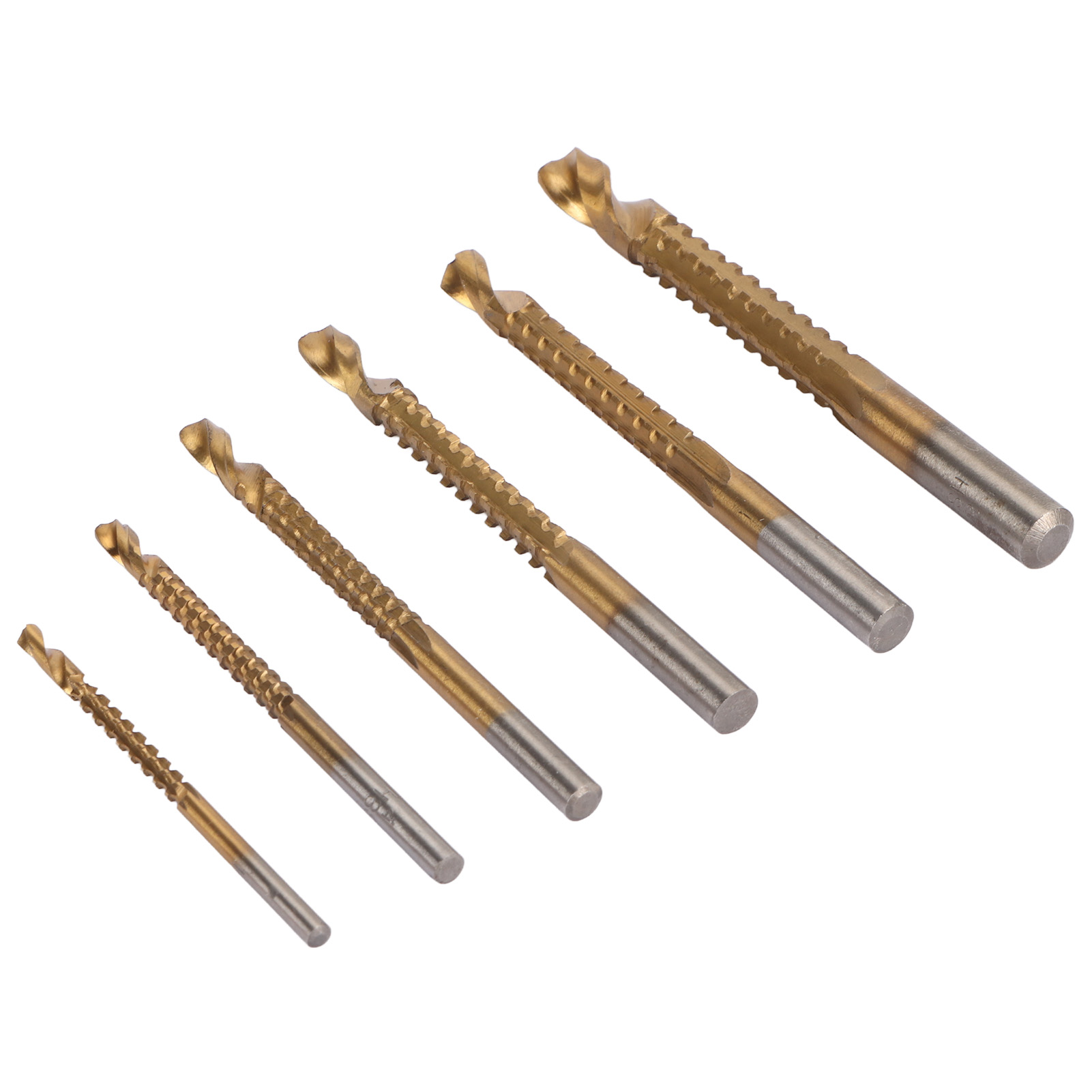 Set Mit 6 Spiralsägeblättern, 3 Bis 8 Mm, Aus Hss, Mit Gezahnter Schneide, Zum Bohren Von Holz, Metall Und Kunststoff