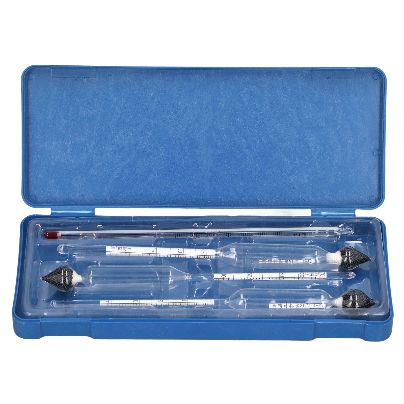 Set Aus 3 Glasalkoholmessgeräten Mit 1 Thermometer Zur Messung Des Alkoholgehalts Zu Hause