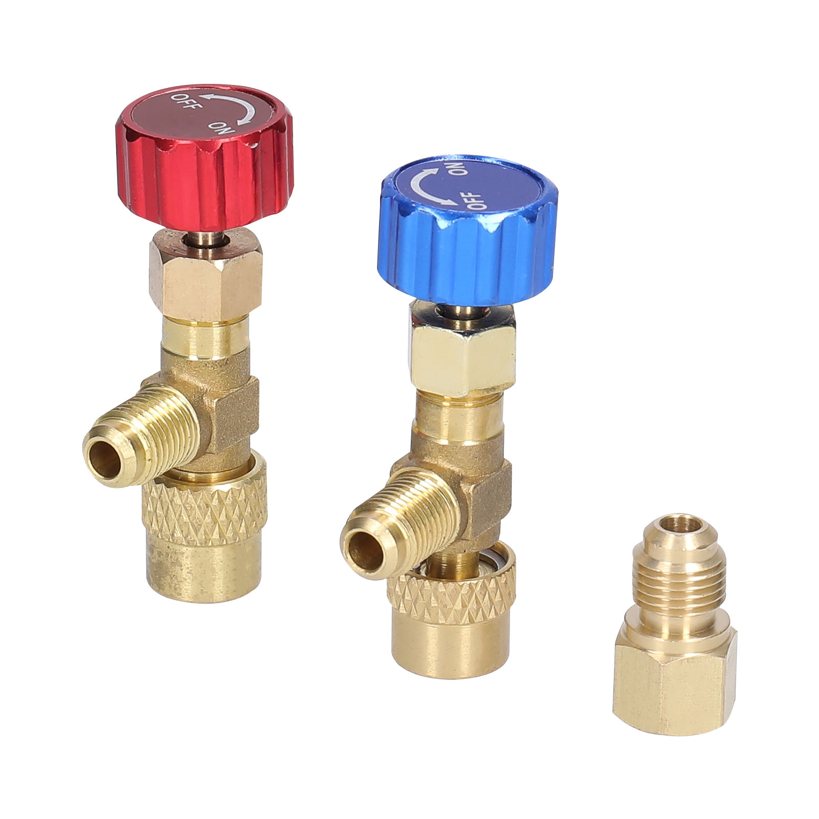 Set Mit 2 Kupfer-sicherheitsventilen Für R22- Und R410-klimaanlagen Mit 5/16-zoll-sae-auf-1/4-zoll-sae-schlauchgewindeadapter