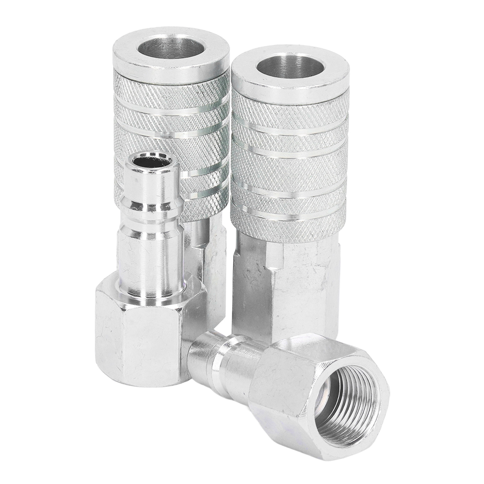 Set Bestehend Aus 2 Schnellkupplungen (1/2 Zoll Npt) Und 2 Messing-/aluminium-verschraubungen (300 Psi) Für Druckluftschläuche Und Druckluftwerkzeuge
