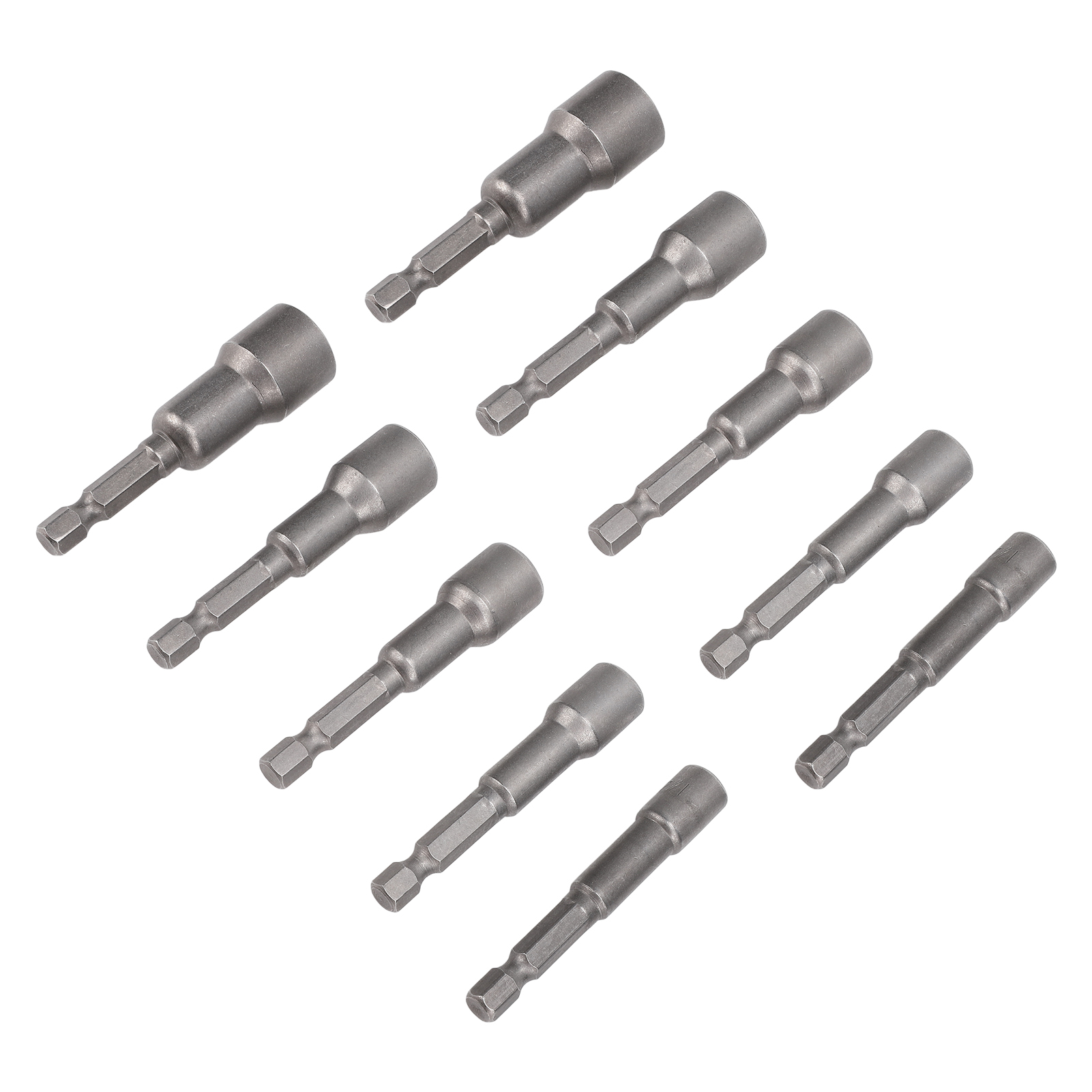 Sätze Magnetischer Sechskant-steckschlüssel (1/4 Zoll) Aus Kohlenstoffstahl Mit 65-mm-bohrfutter, Bohrer: 1/4 Zoll, 5/16 Zoll, 3/8 Zoll, 7/16 Zoll, 1/2 Zoll