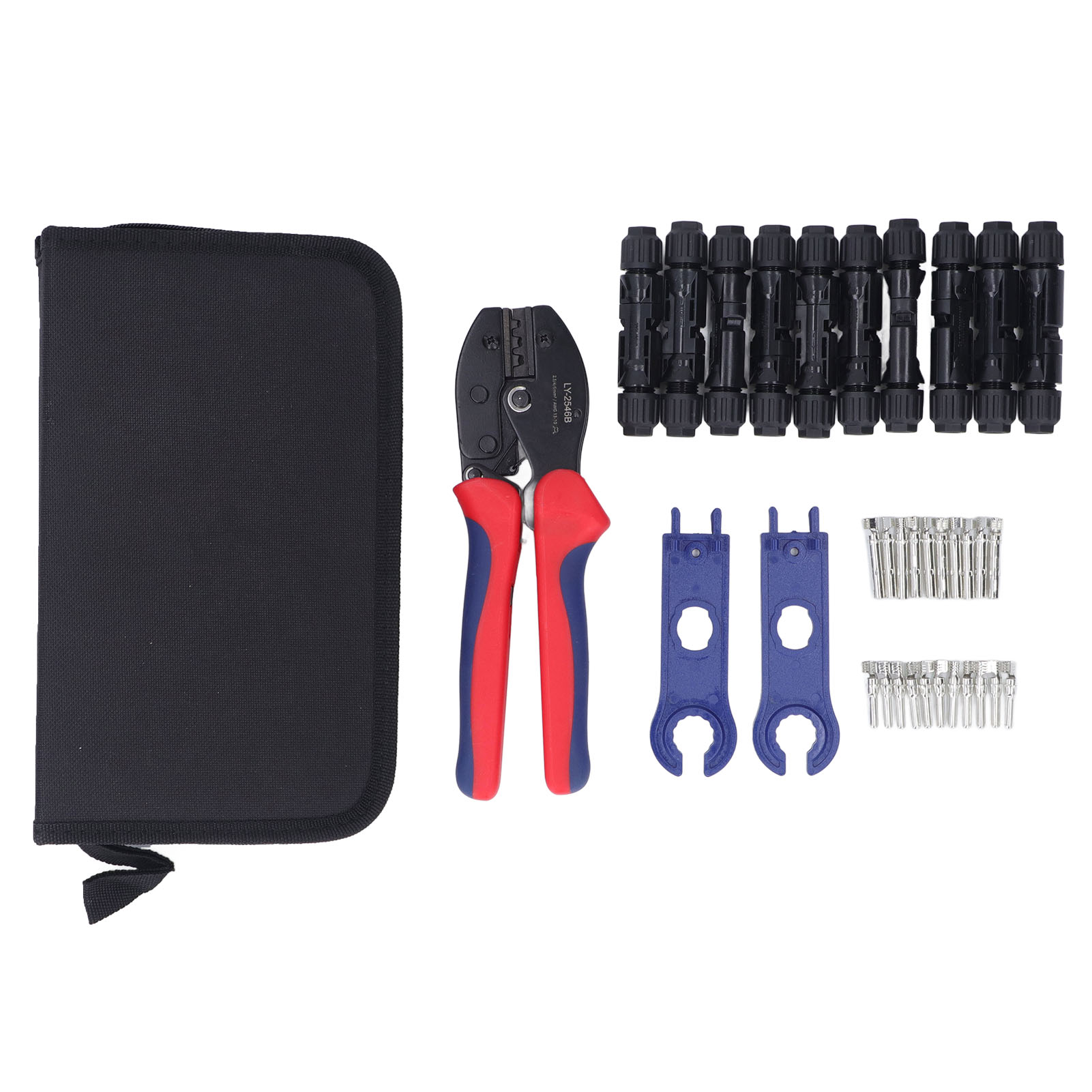 Solar-crimpwerkzeug-set Mit Crimpzange, 10 Paar Verbindern Und Verstellbarem Schraubenschlüssel Für 2,5 Mm², 4 Mm² Und 6 Mm² Photovoltaik-kabel