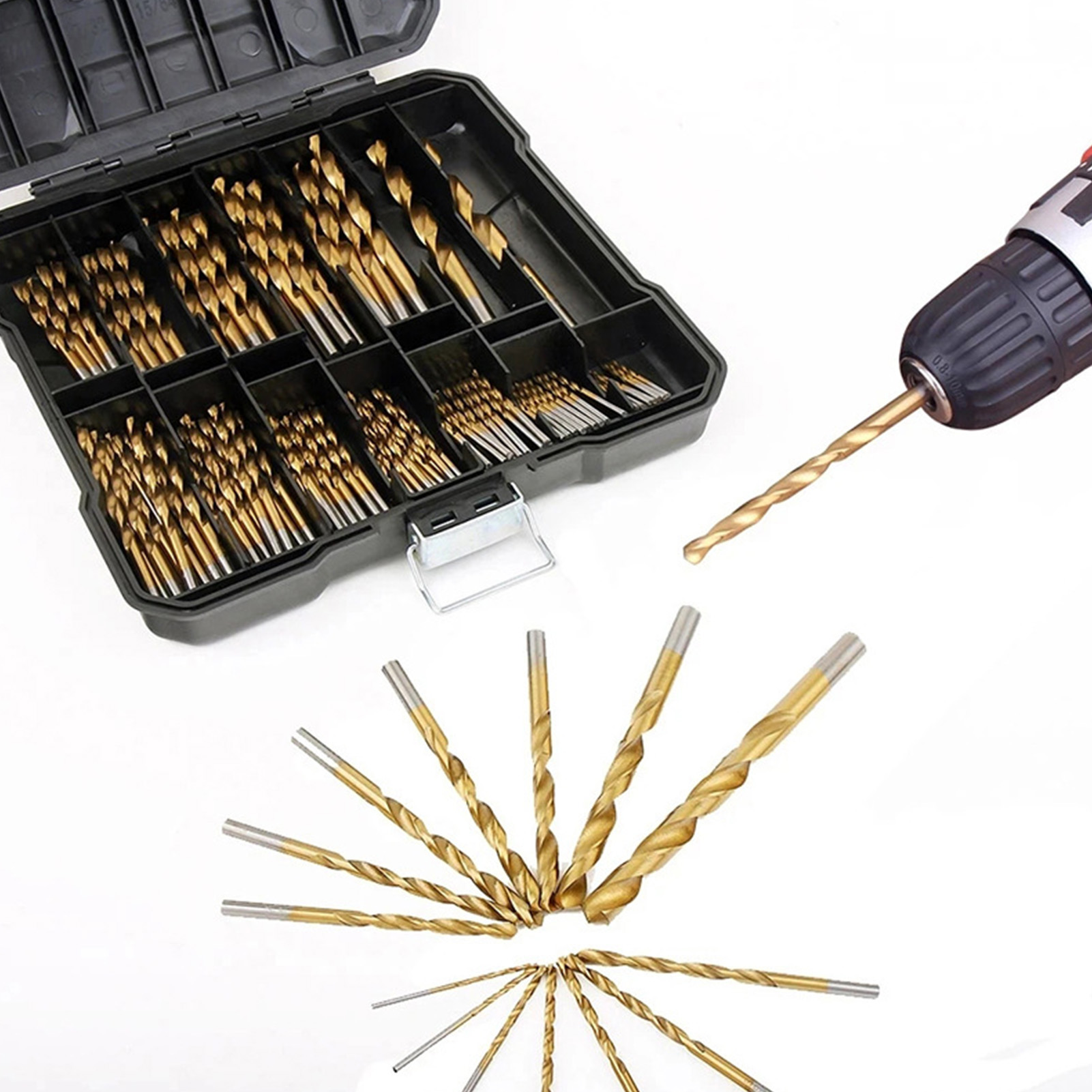 Set Mit 99 Hss-spiralbohrern, 1,5 Mm Bis 10 Mm, Mit Aufbewahrungsbox Für Holzbearbeitungsbohrer