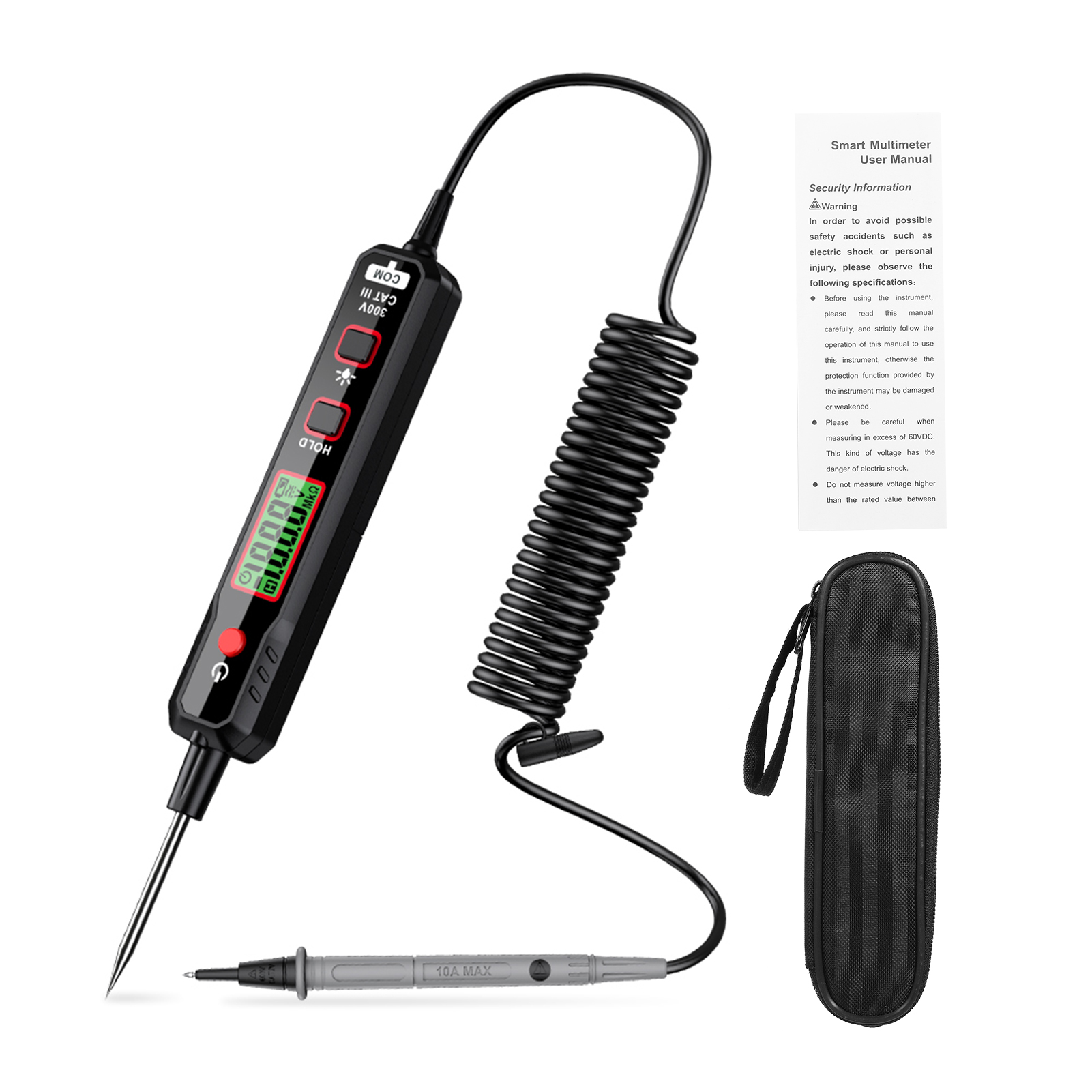 Habotest Digitales Stiftmultimeter Zur Spannungsmessung (ac/dc), Widerstands-, Dioden- Und Kapazitätsmessung, Elektrisches Messgerät Mit Hintergrundbeleuchtung Und Lampe