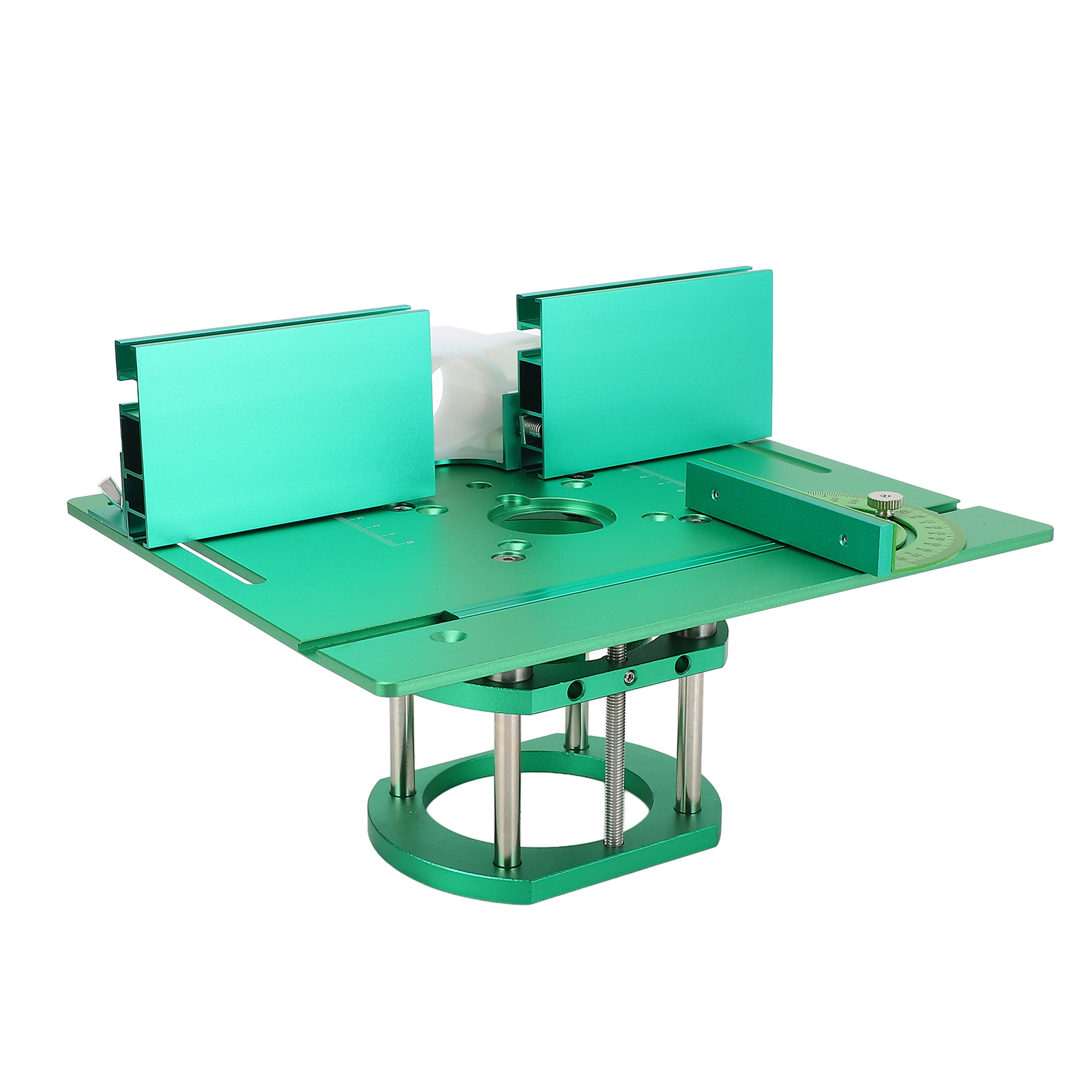 Fräsplattensystem, Höhenverstellbar, Werkbank Aus Holz, Manueller Hubtisch, Grün