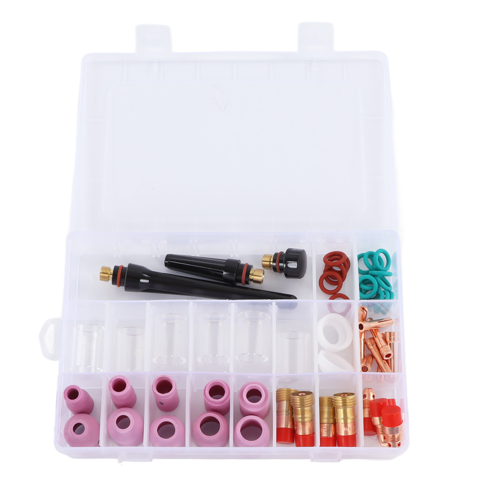 55-teiliges Set Wig-schweißzubehör: Glasbecher, Anschlussstück, Elektrodenklemme, Ptfe-frontabdeckung Für Wp 17, 18, 26