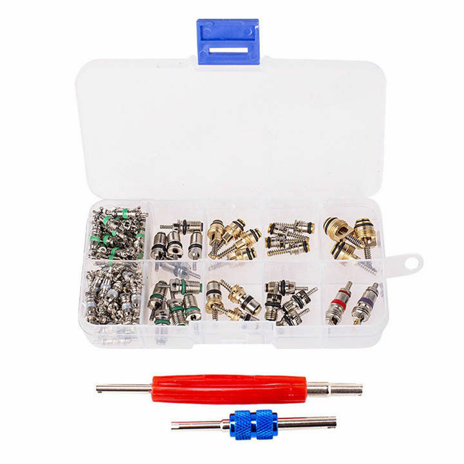102-teiliges Set Von Ventil- Und Kernausbauwerkzeugen Für R134a/r12 Kfz-klimaanlagen, Größen 1/4" Und 5/16".