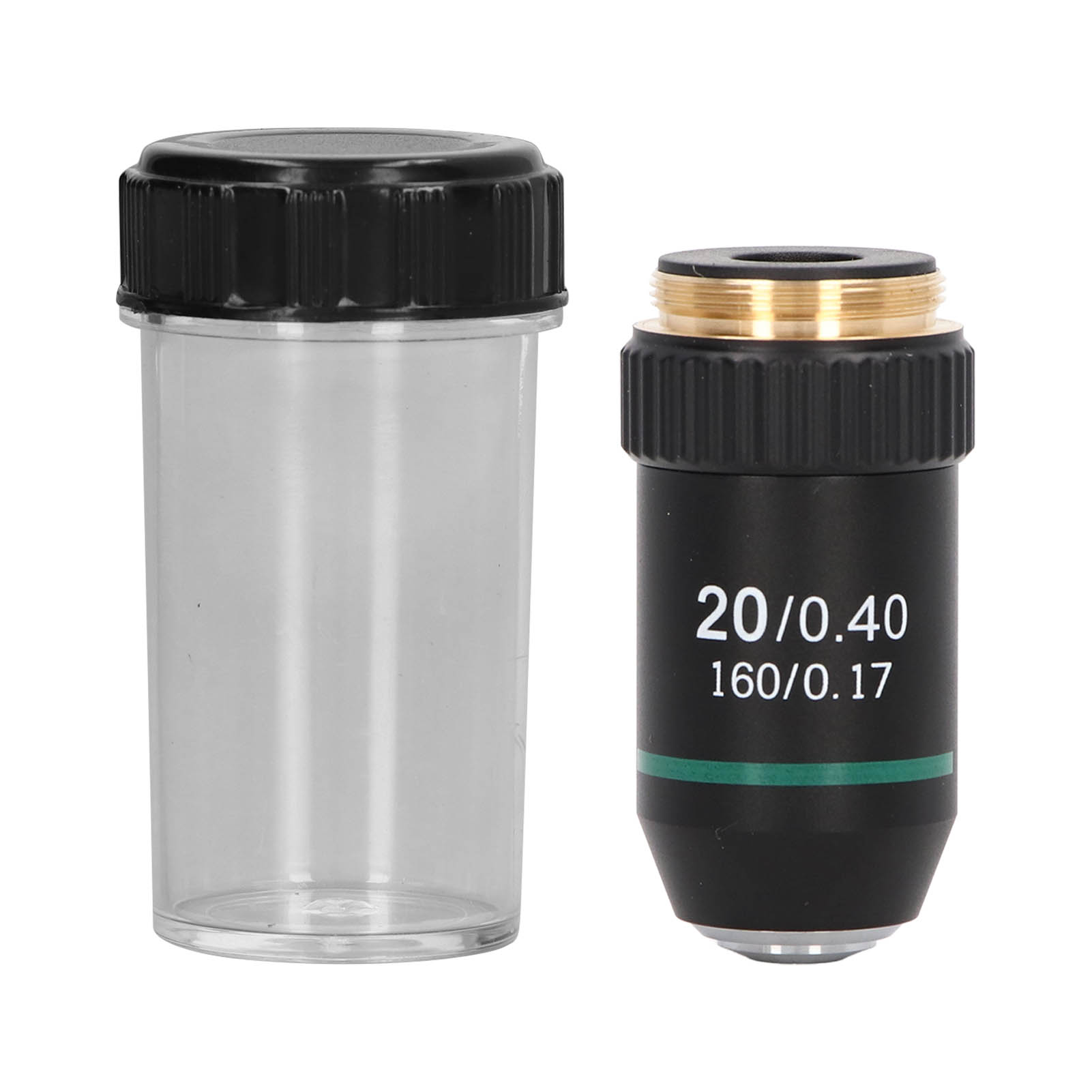 20-faches, Verchromtes, Achromatisches Mikroskopobjektiv Aus Messing Mit Selbstrückstellender Feder, Rms-steigung 20,2 Mm